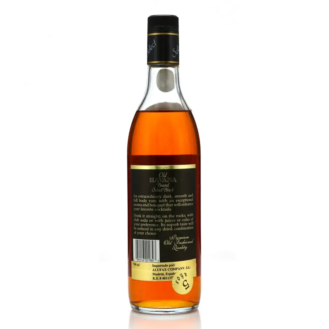 High resolution image of Ramon del Collado Old Havana Brand Old Select Black Cuban Style Rum