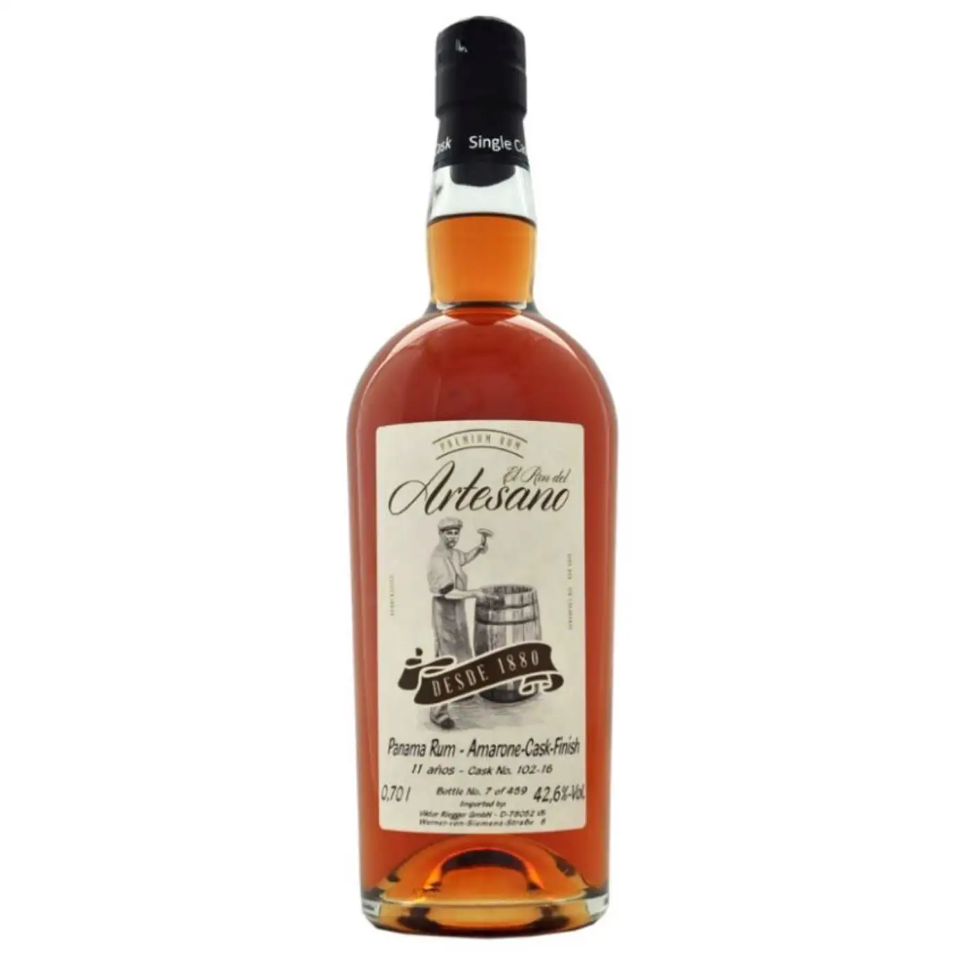 Bottle of El Ron del Artesano Panama Rum Amarone-Cask-Finish