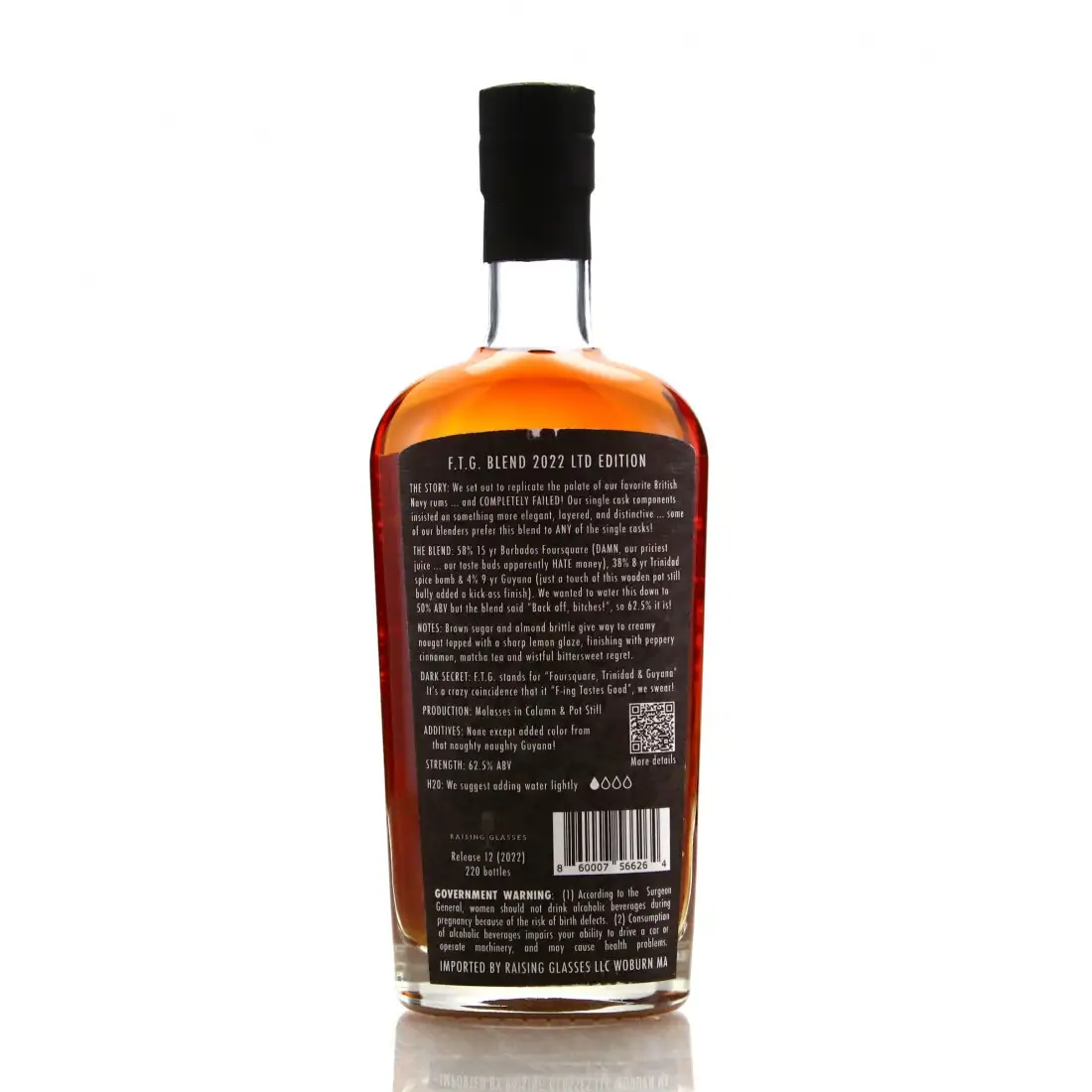 Hochauflösendes Bild von Raising Glasses Rum F.T.G. Blend 2022