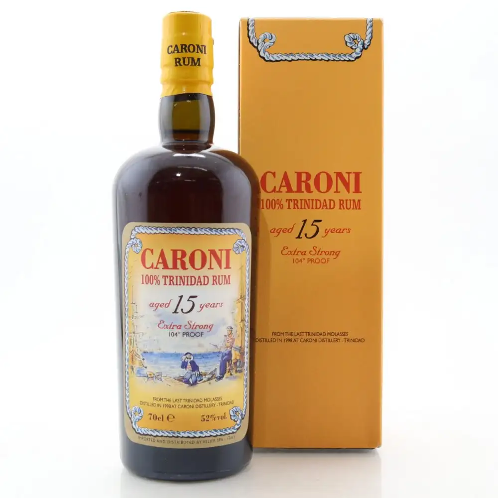 Bottle of Velier Caroni 100% Trinidad Rum 15 HTR 1998