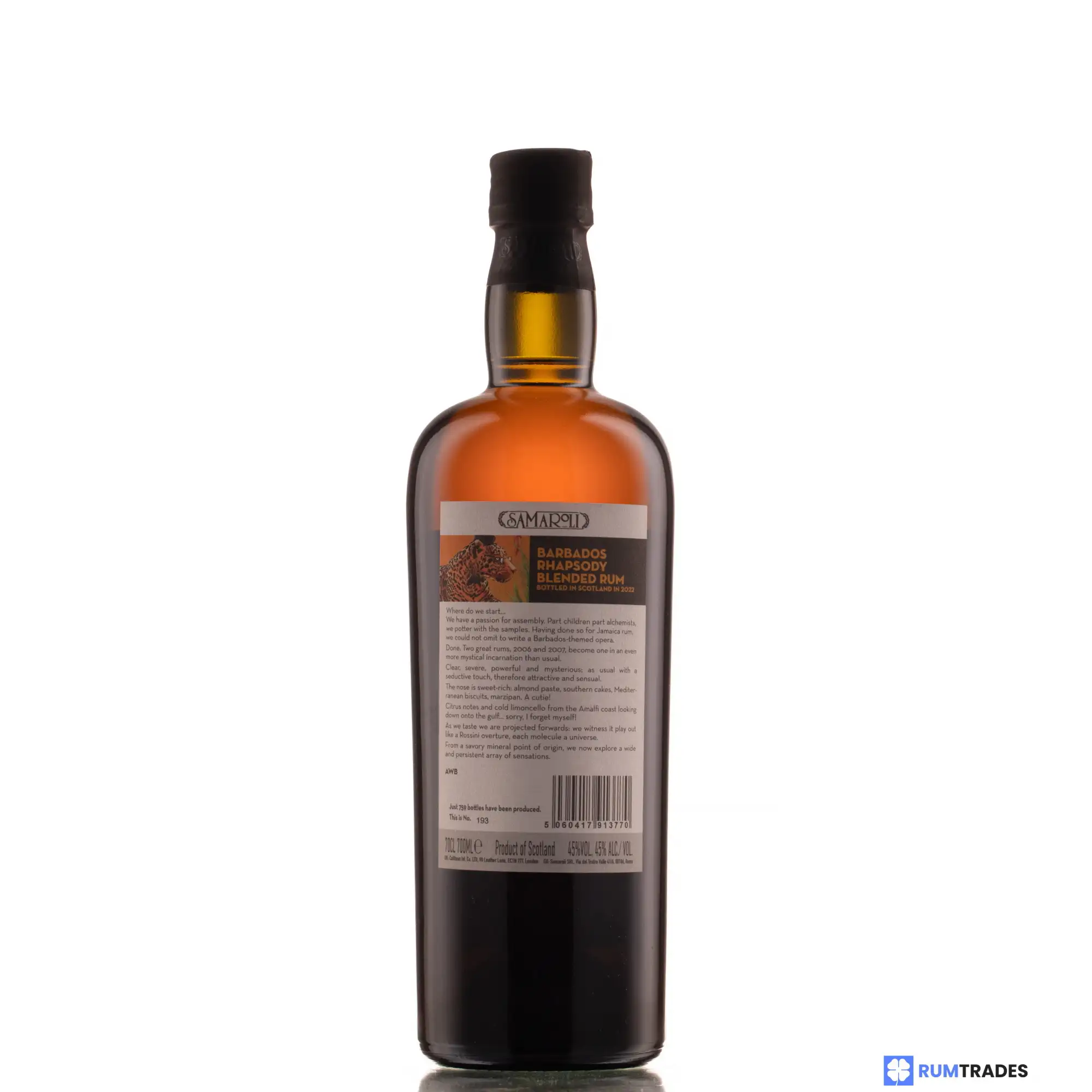 Image haute résolution de Samaroli Barbados Rhapsody Blended Rum 2006