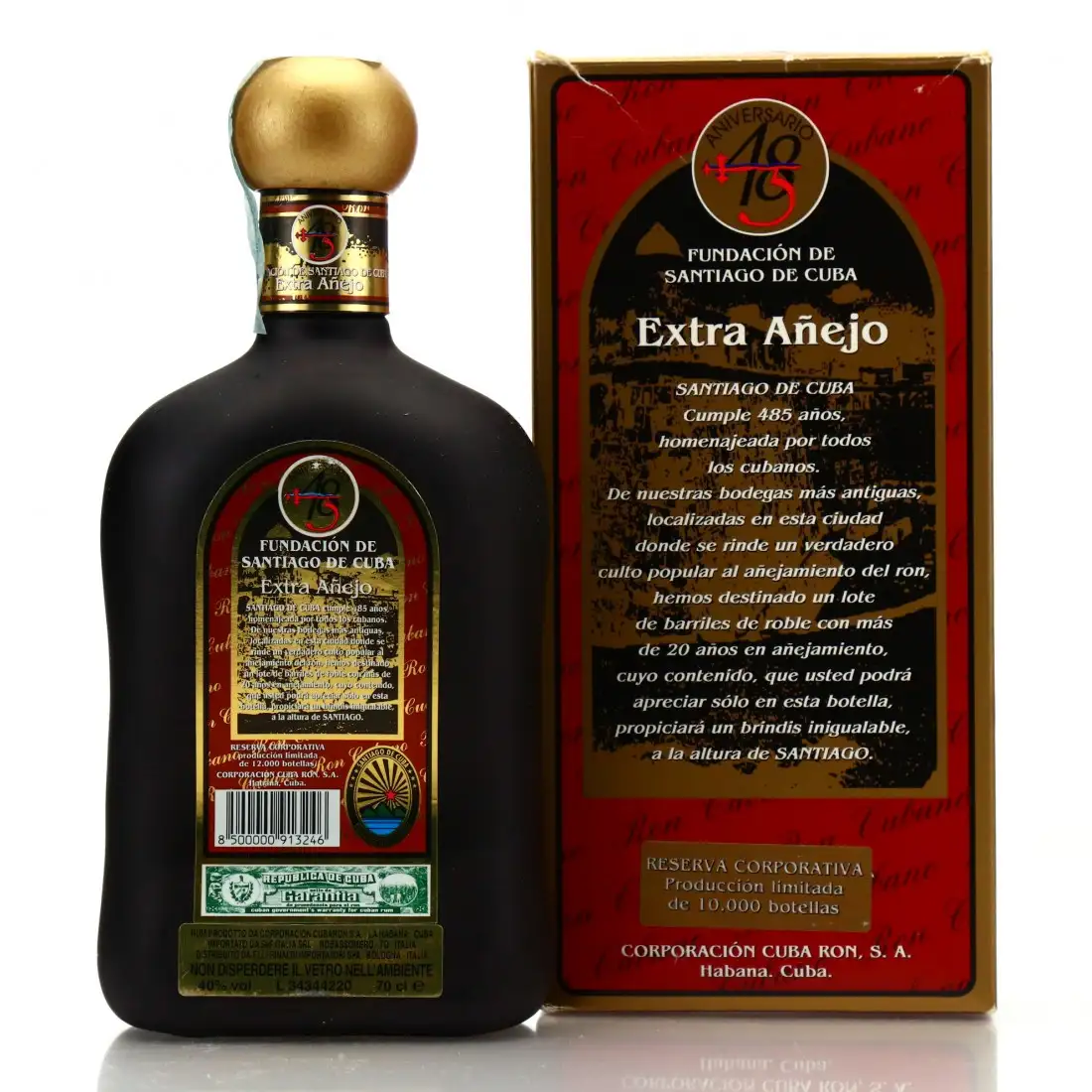 Hochauflösendes Bild von Santiago de Cuba Aniversario Extra Añejo (Red Label)