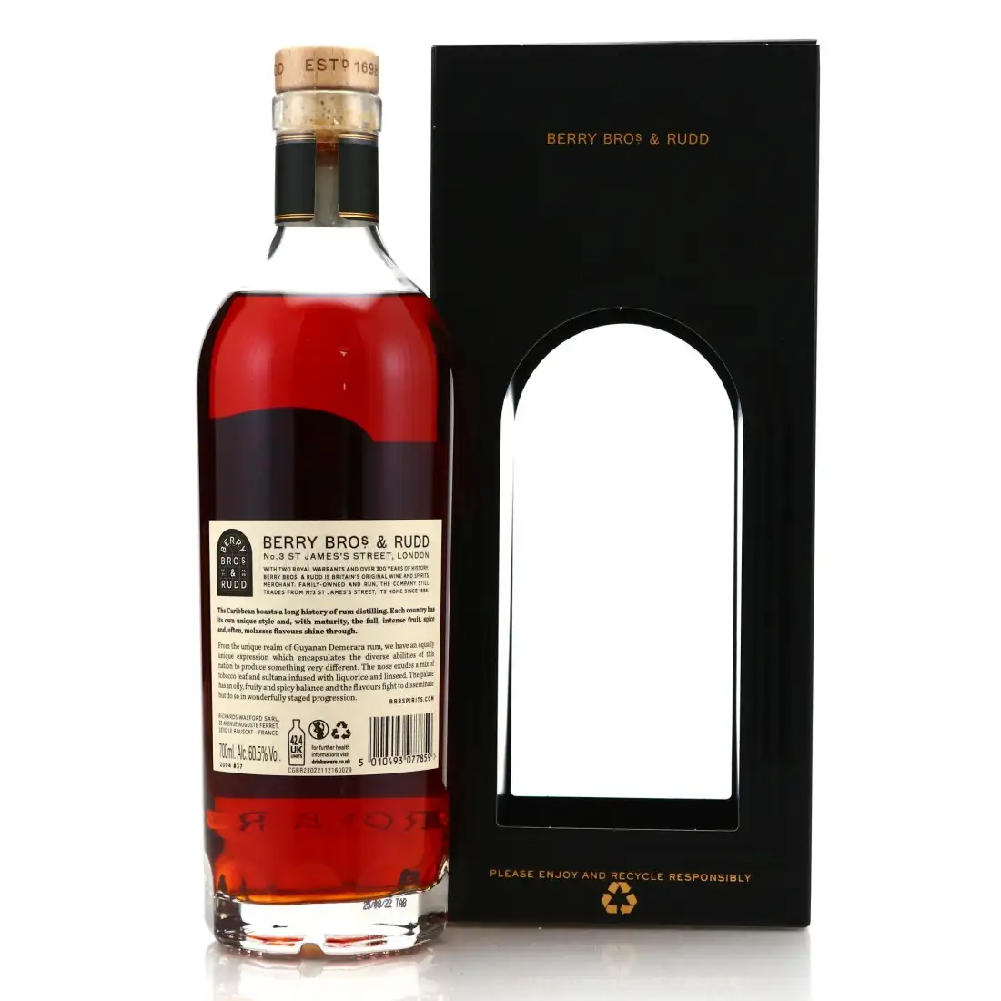 High resolution image of Berry Bros &amp; Rudd DDL Single Cask Guyana Rum (Kirsch Import, Germany) 2004
