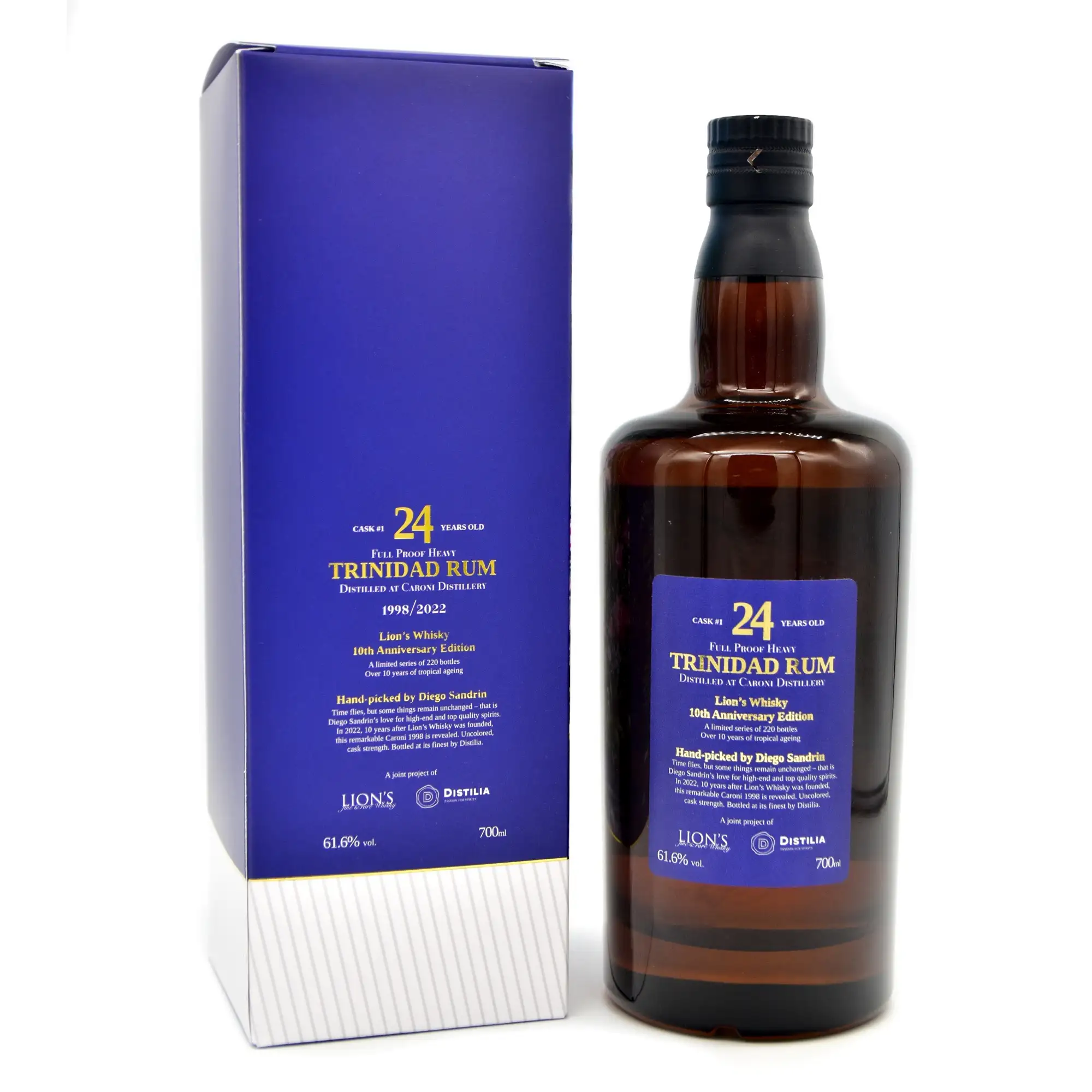 High resolution image of Distilia Caroni Lion’s Whisky (10th Anniversary Edition) Heavy Trinidad Rum 1998
