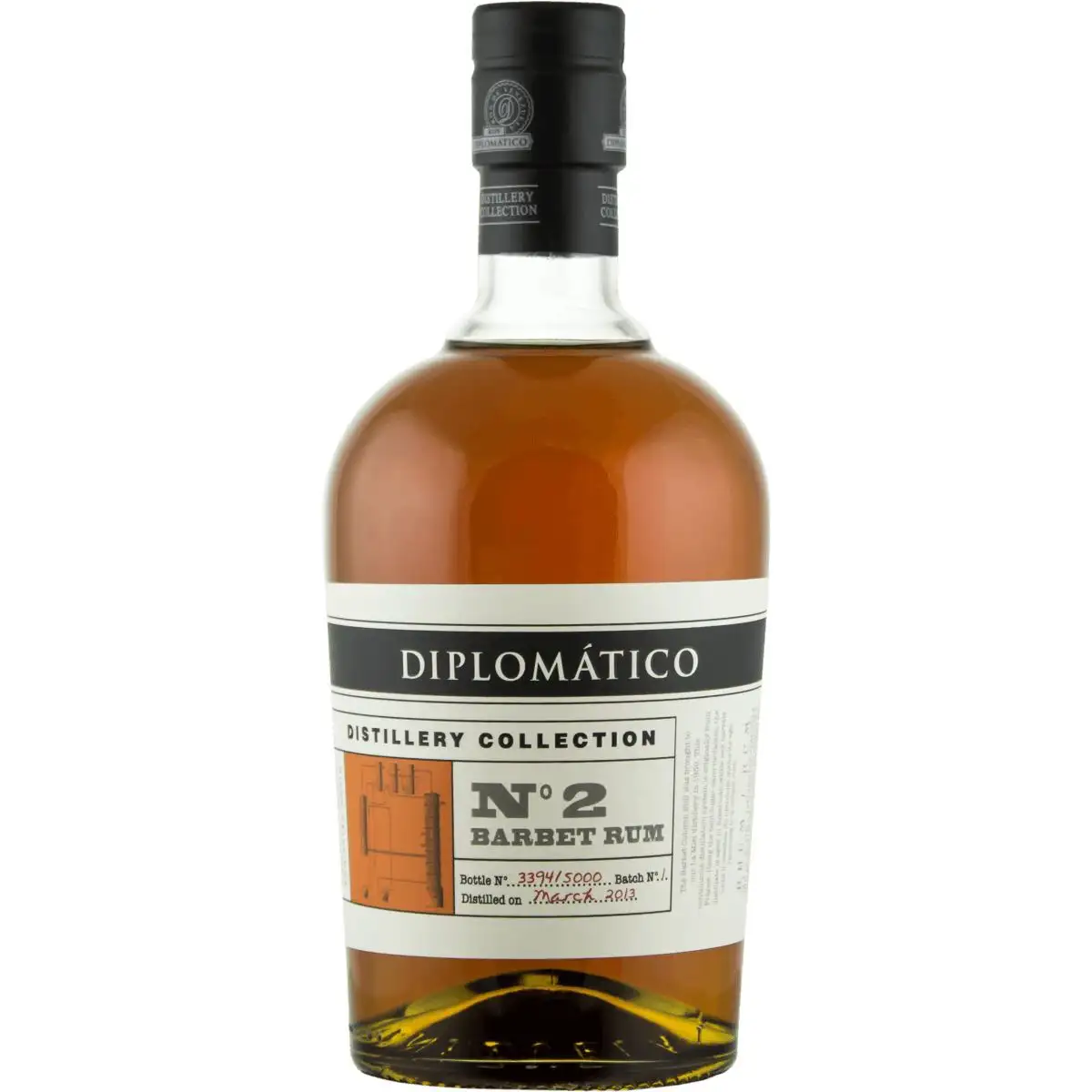Bottle of Diplomático No. 2 Single Barbet Column Rum