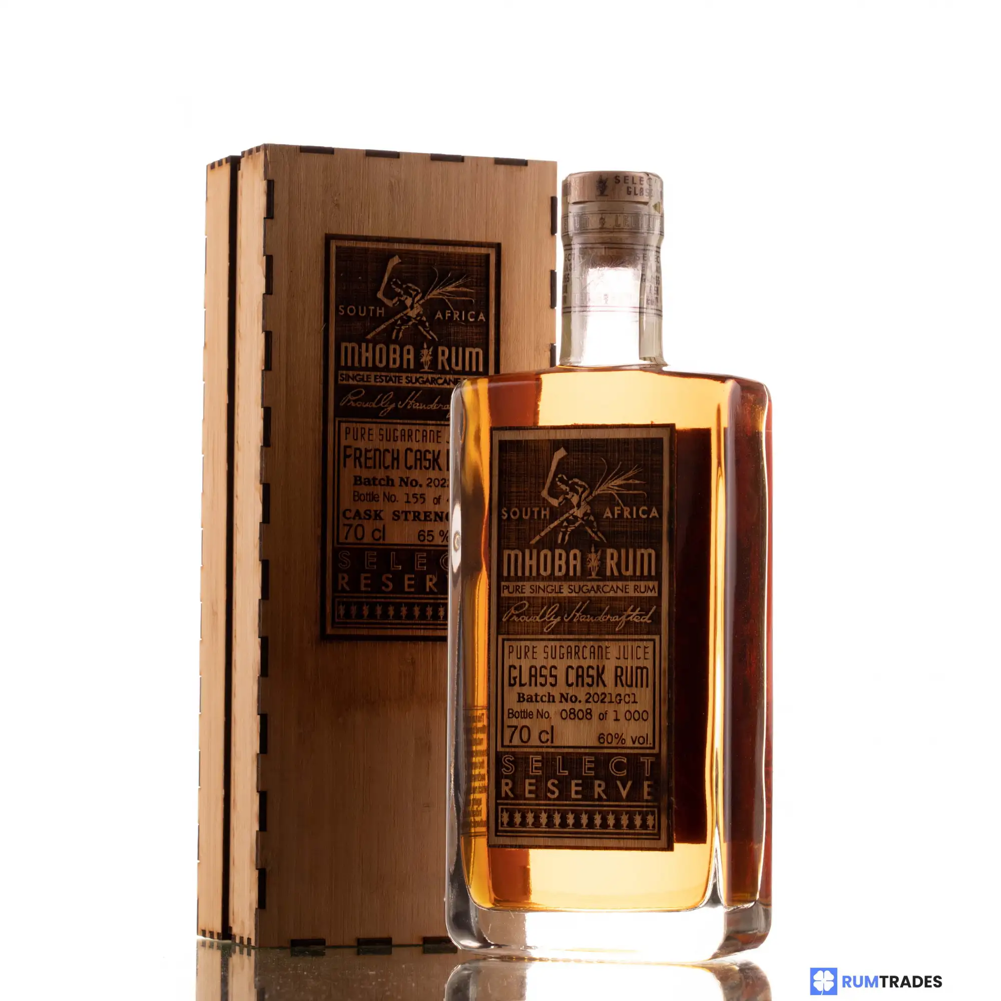 Bottle of MHOBA Select Reserve French Cask Rum 2022