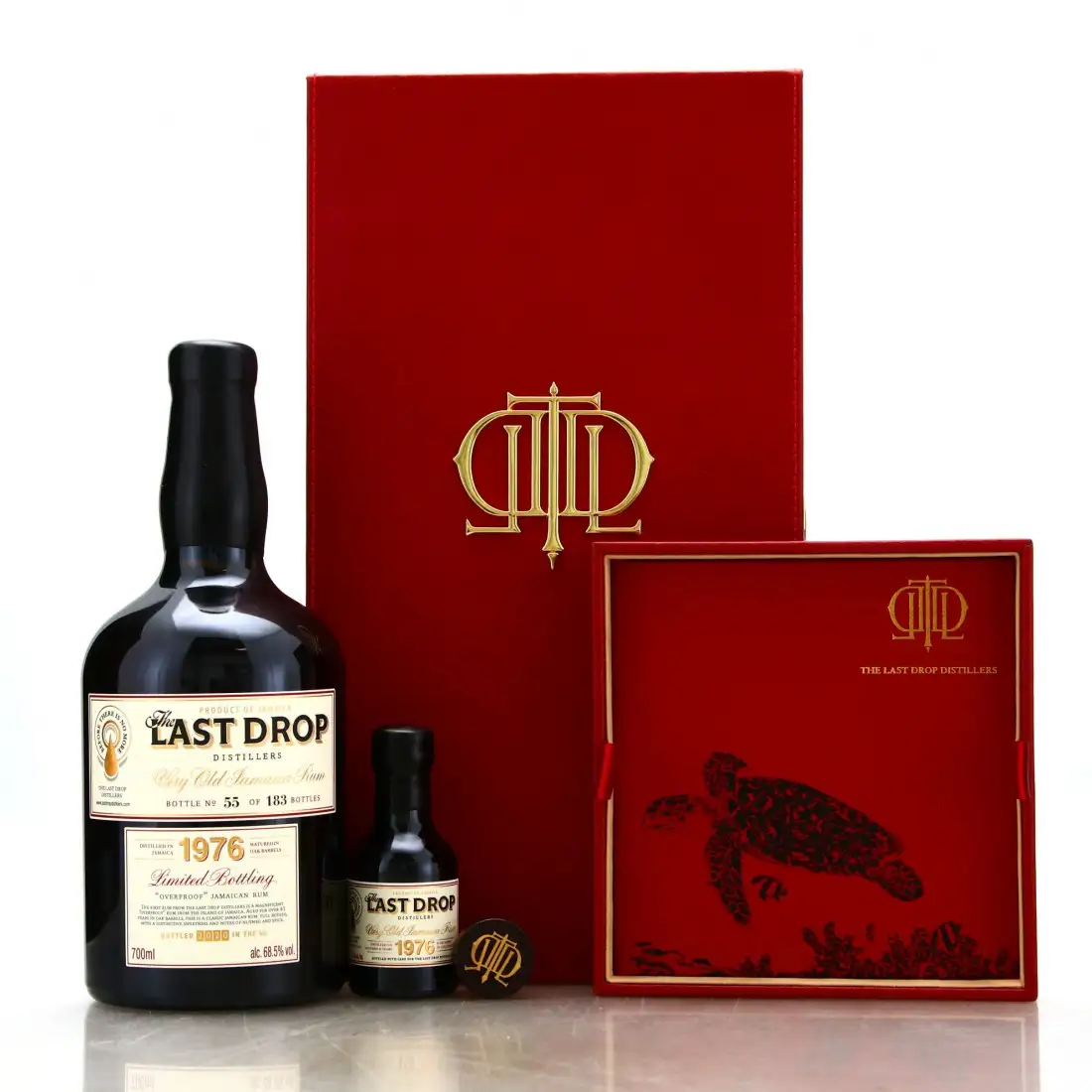 Bottle of Last Drop Distillers Very Old Jamaica Rum 1976