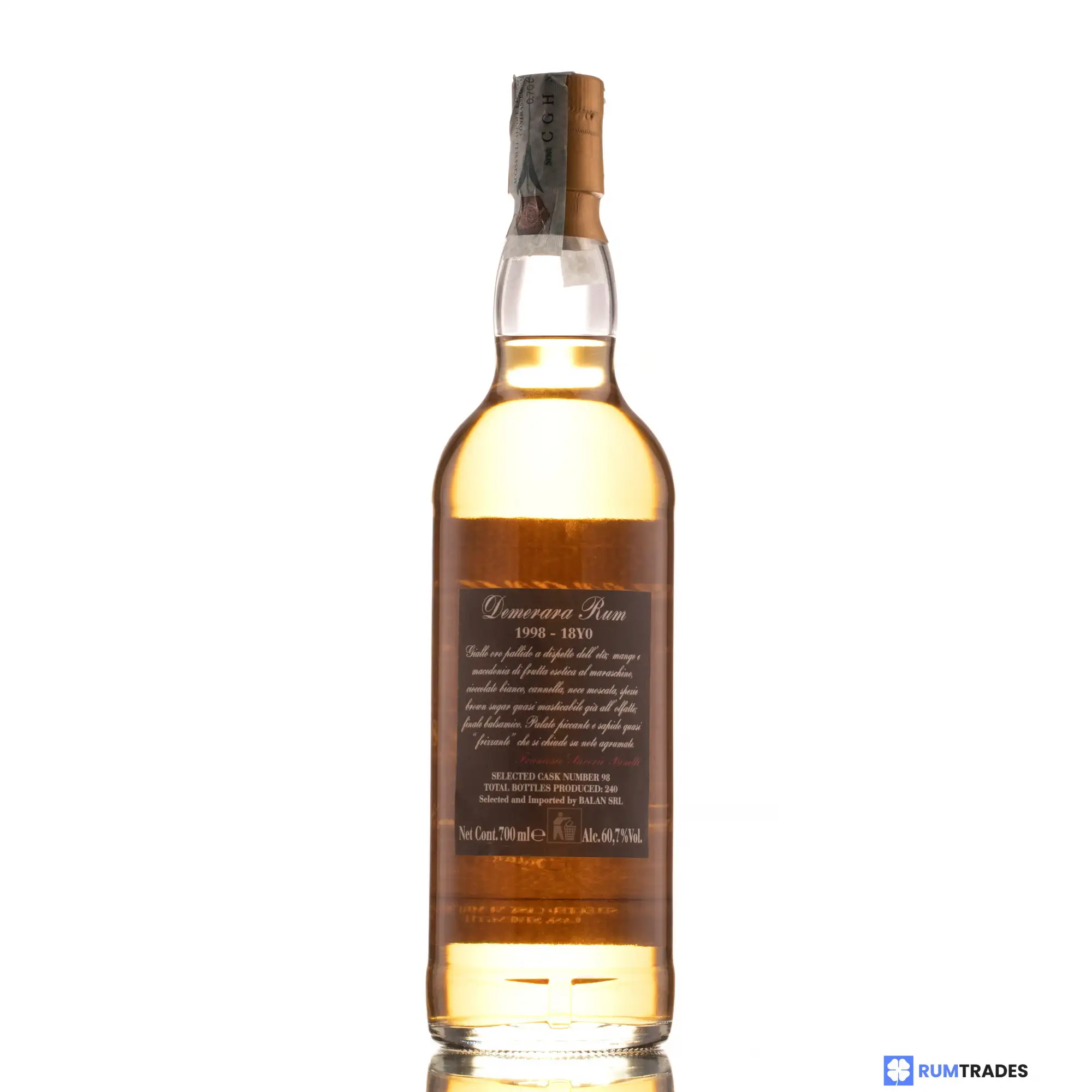 Image haute résolution de Balan Diamond Demerara Rum Family Selection 1998