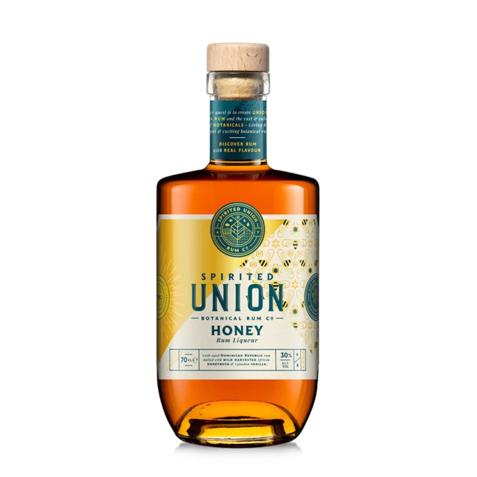Bottle of Spirited Union Botanical Honey Rum Liqueur