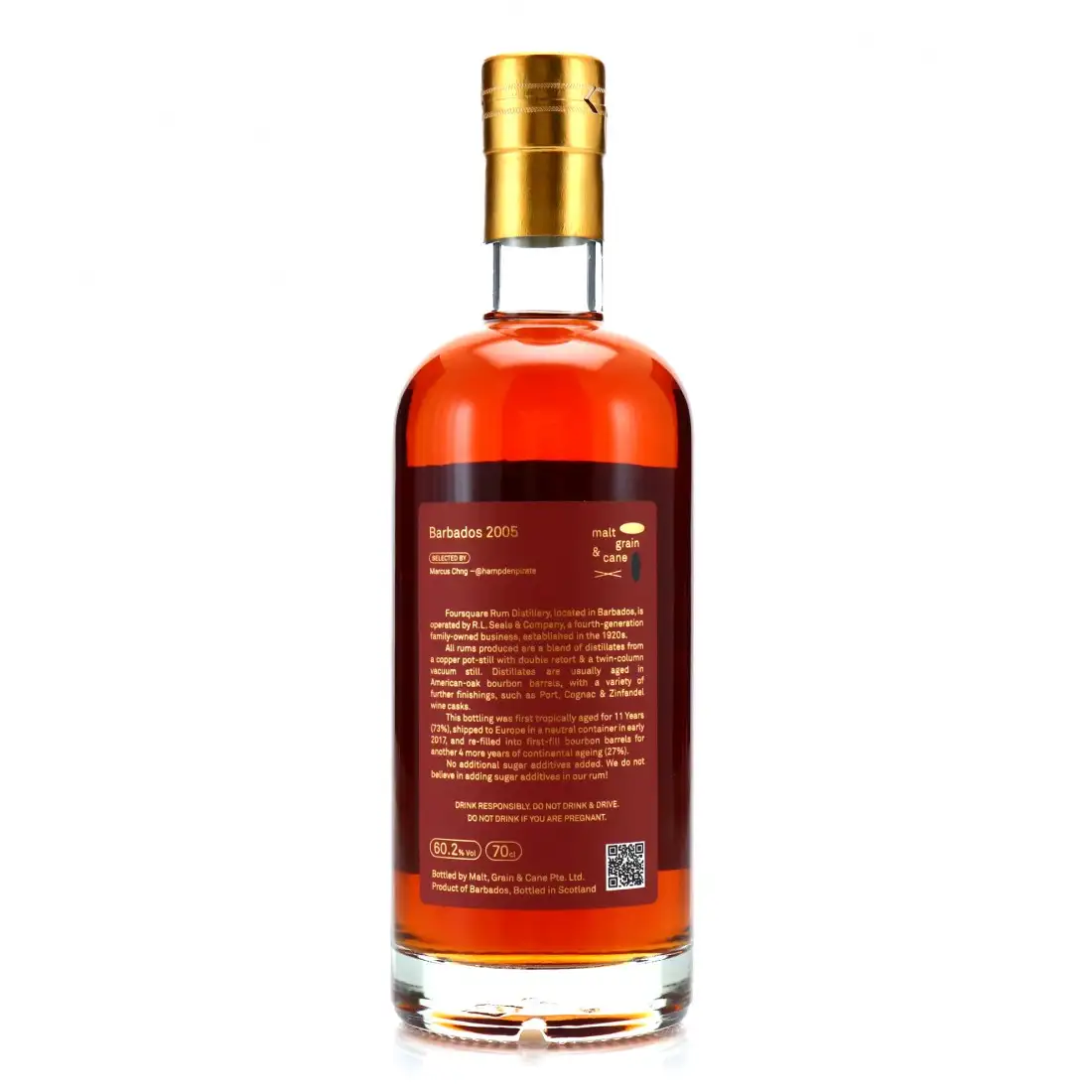 Image haute résolution de Malt, Grain &amp; Cane Foursquare Barbados (Single Blended Rum) 2005
