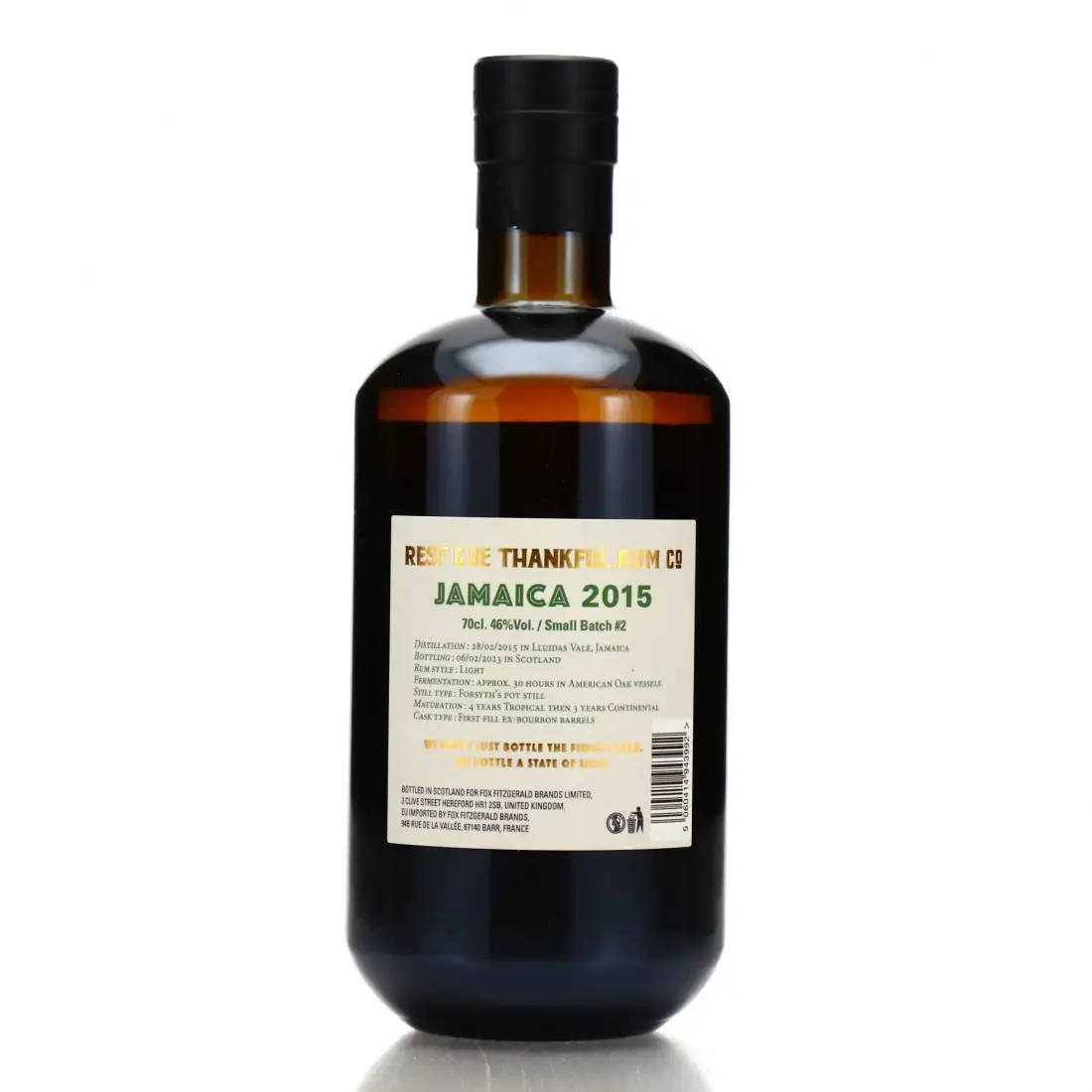 High resolution image of Rest &amp; Be Thankful Worthy Park Pure Single Jamaican Rum 2015