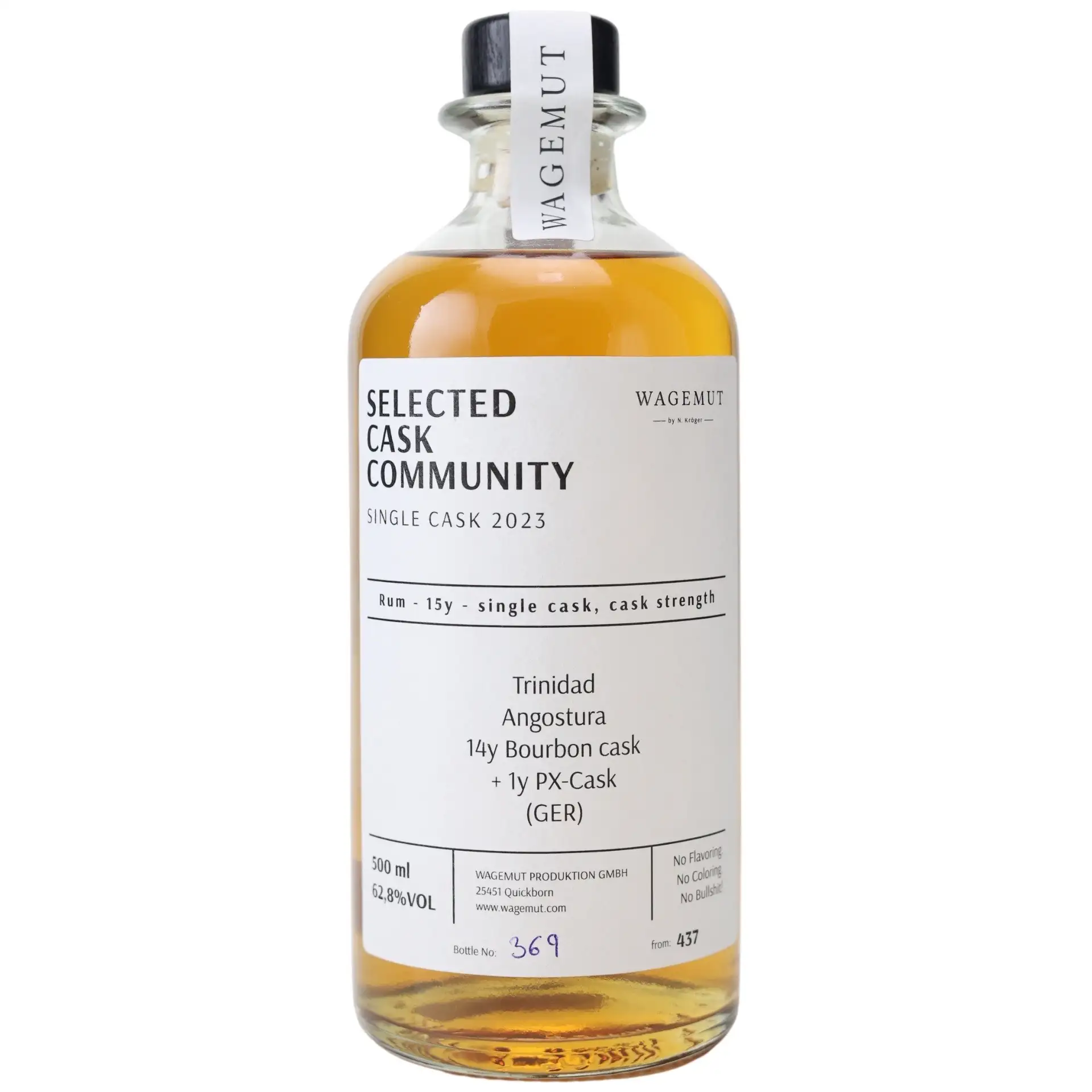 Bottle of N. Kröger T.D.L Wagemut Angostura Single Cask Community Edition 2023 2007