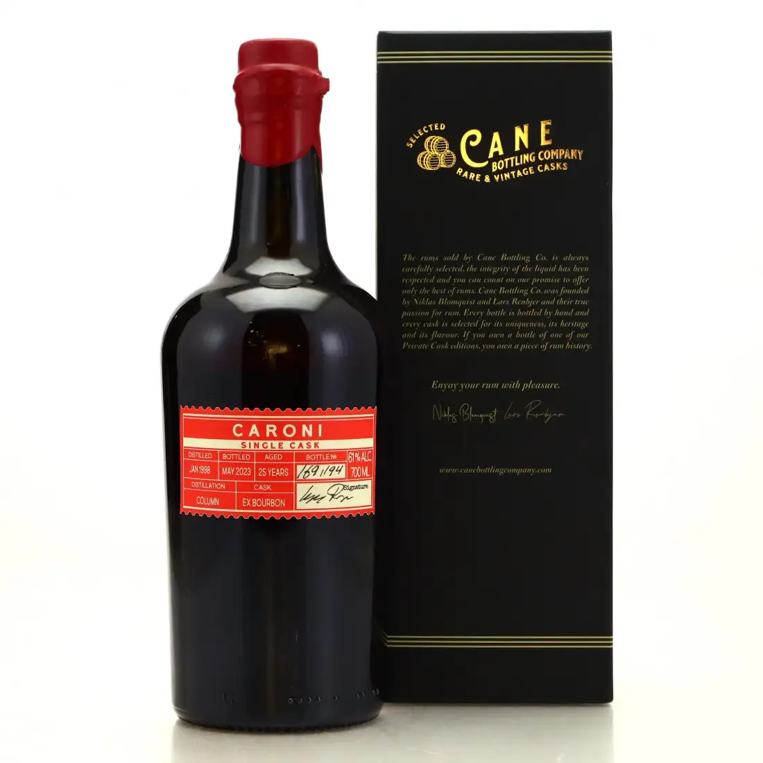 Hochauflösendes Bild von Cane Rum Bottling Company Caroni Single Cask Rum 1998