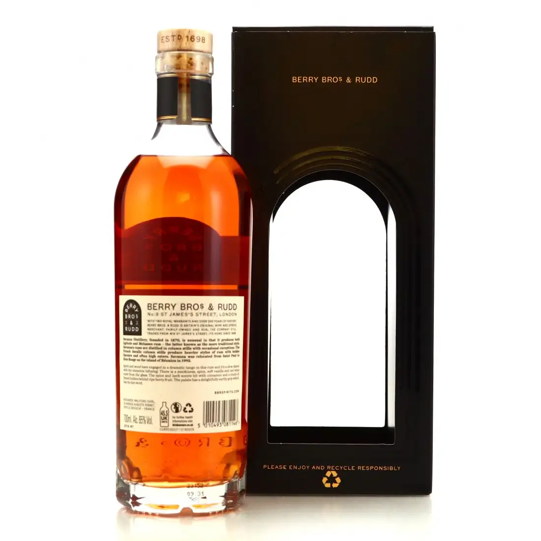 High resolution image of Berry Bros &amp; Rudd Savanna Réunion Rum (Bottled for Kirsch) 2016