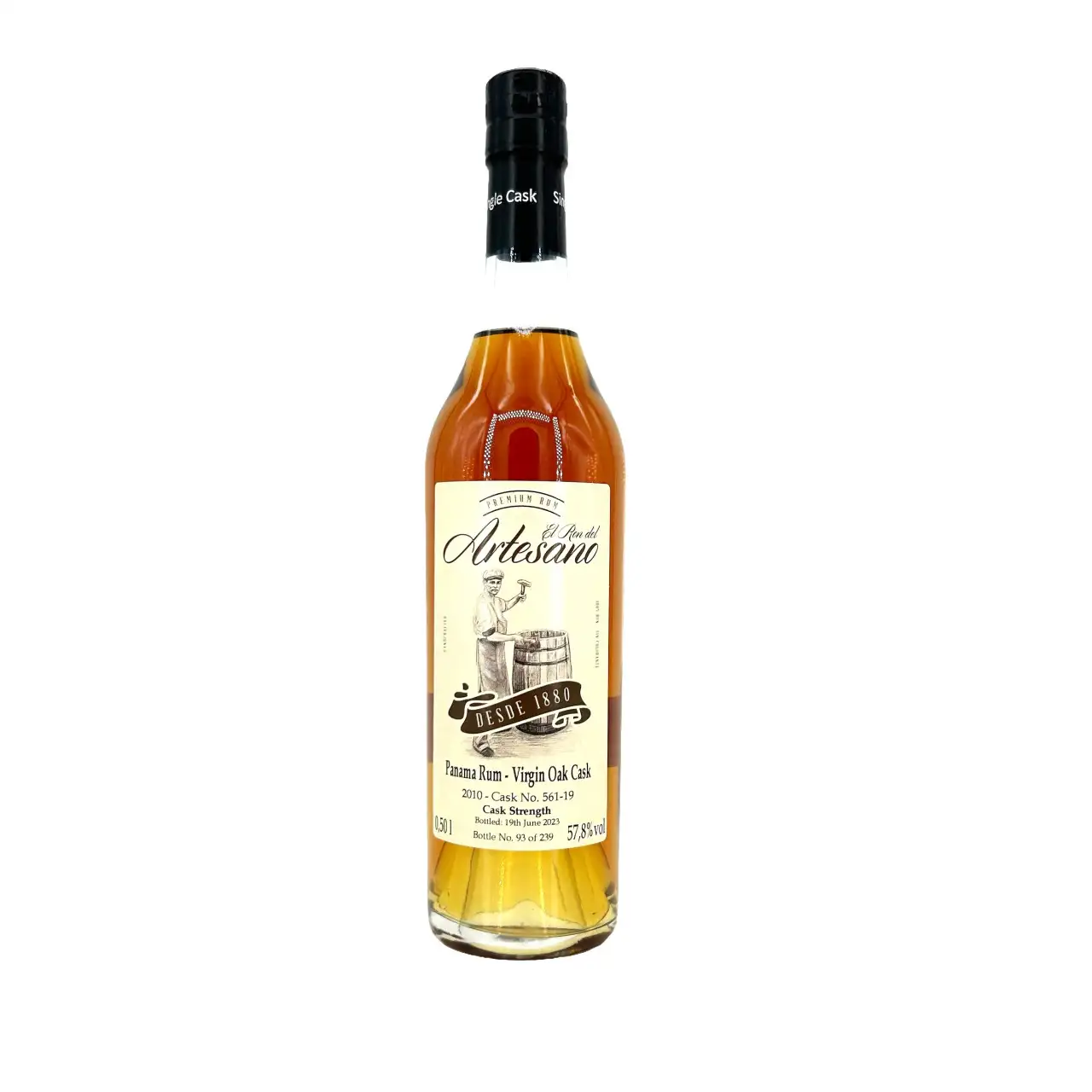 Bottle of El Ron del Artesano Panama Rum - Virgin Oak Cask 2010