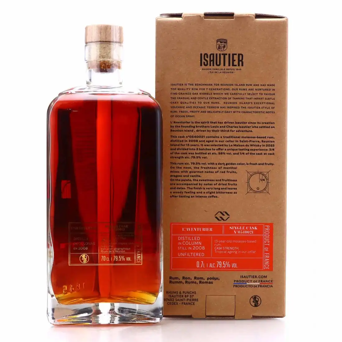 High resolution image of Isautier L’Aventurier Rhum Vieux Traditionnel - Brut de fût (LMDW) 2008