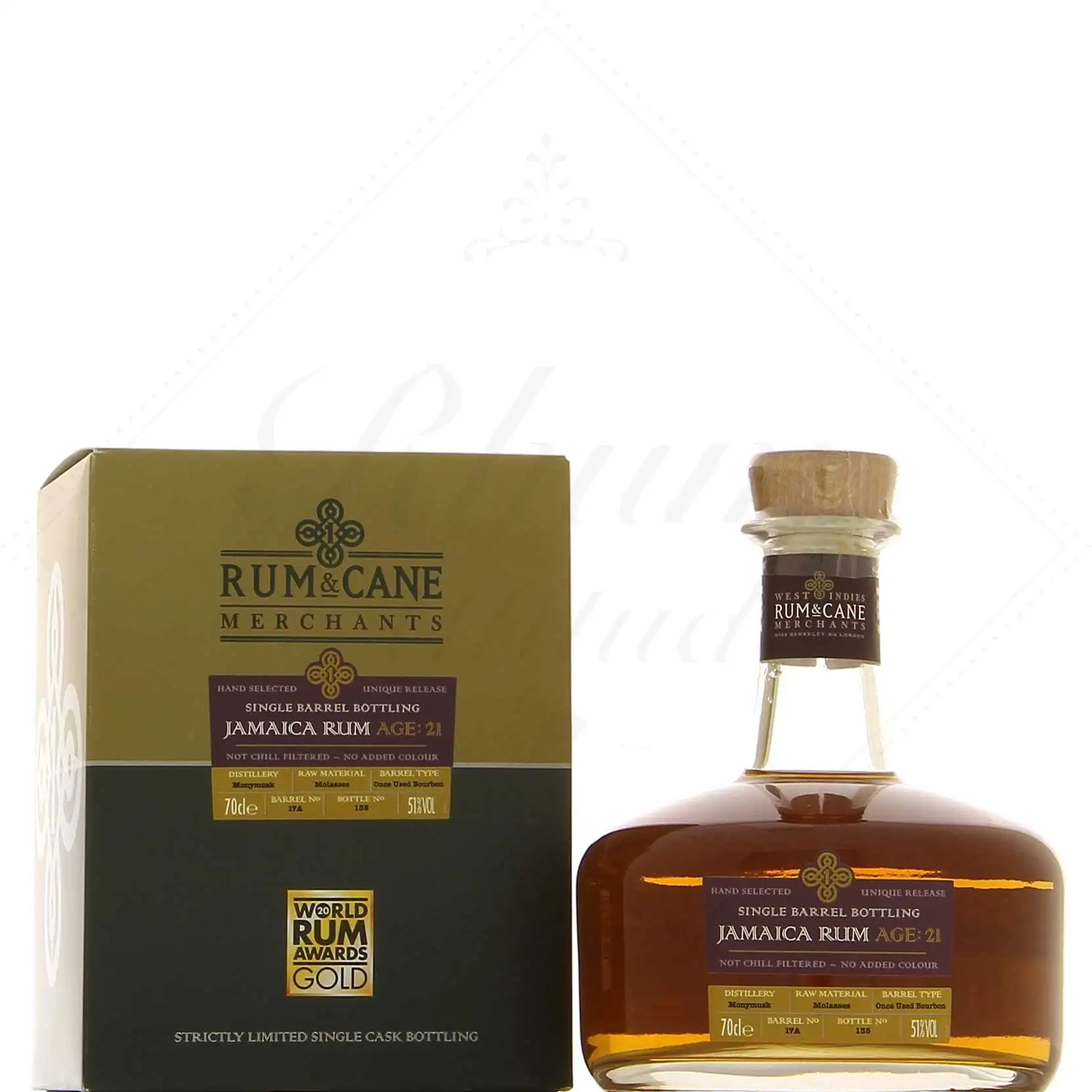 Bottle of Crucial Drinks Monymusk Rum & Cane Jamaica Rum Age: 21