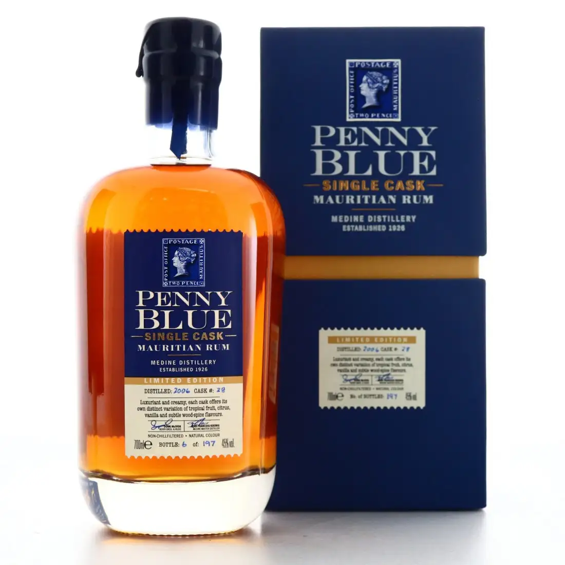 Bottle of Medine Estate Penny Blue Single Cask 2006