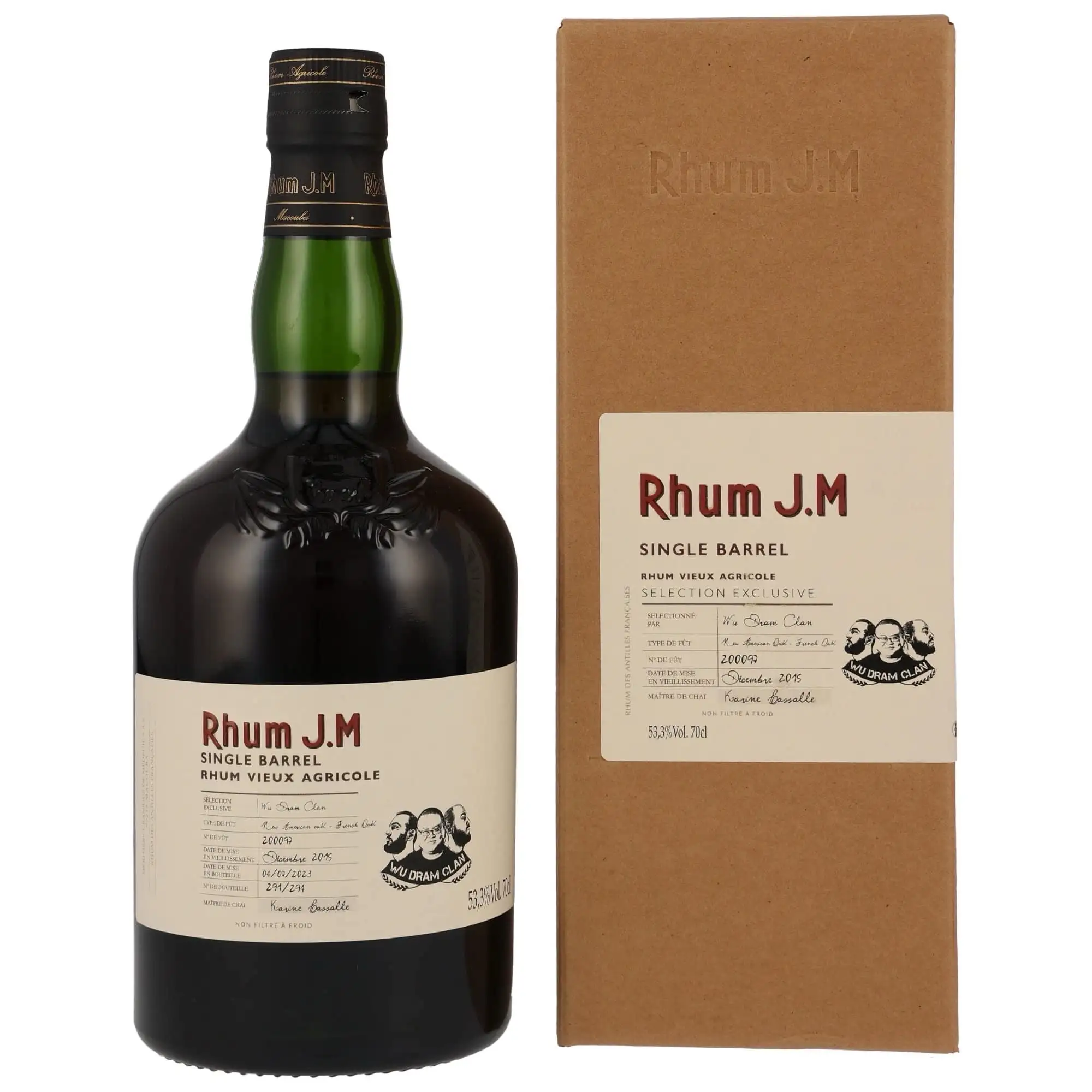 Bottle of Wu Dram Clan Rhum J.M Brut de Fût 2015