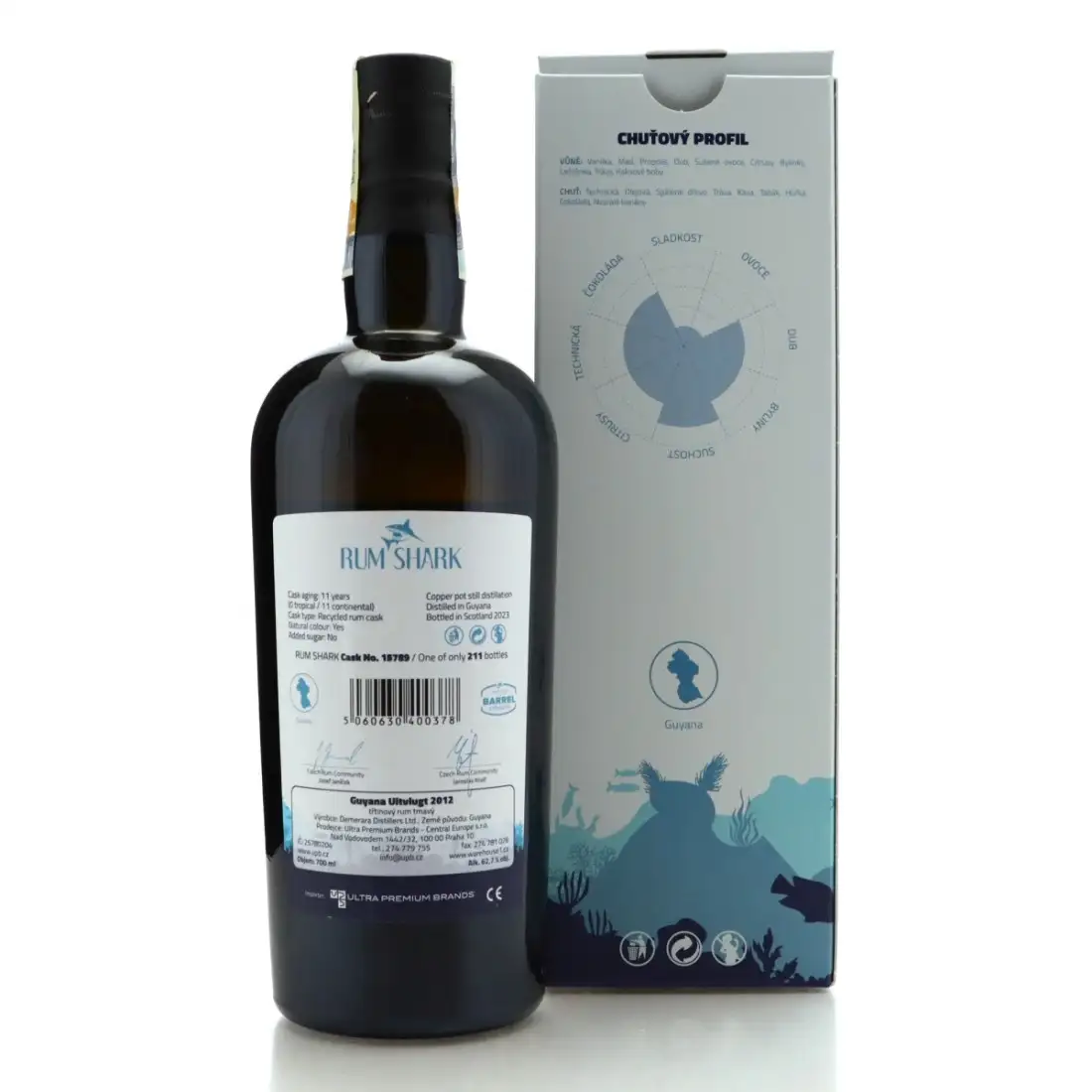 Hochauflösendes Bild von Rum Shark Uitvlugt Guyana Single Cask Selection 2012