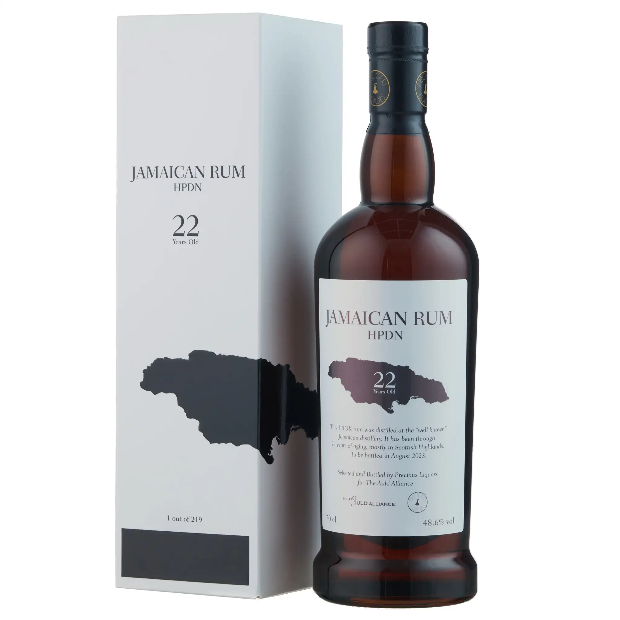 Bottle of Precious Liquors Hampden Jamaican Rum (Bottled for the Auld Alliance) LROK 2000