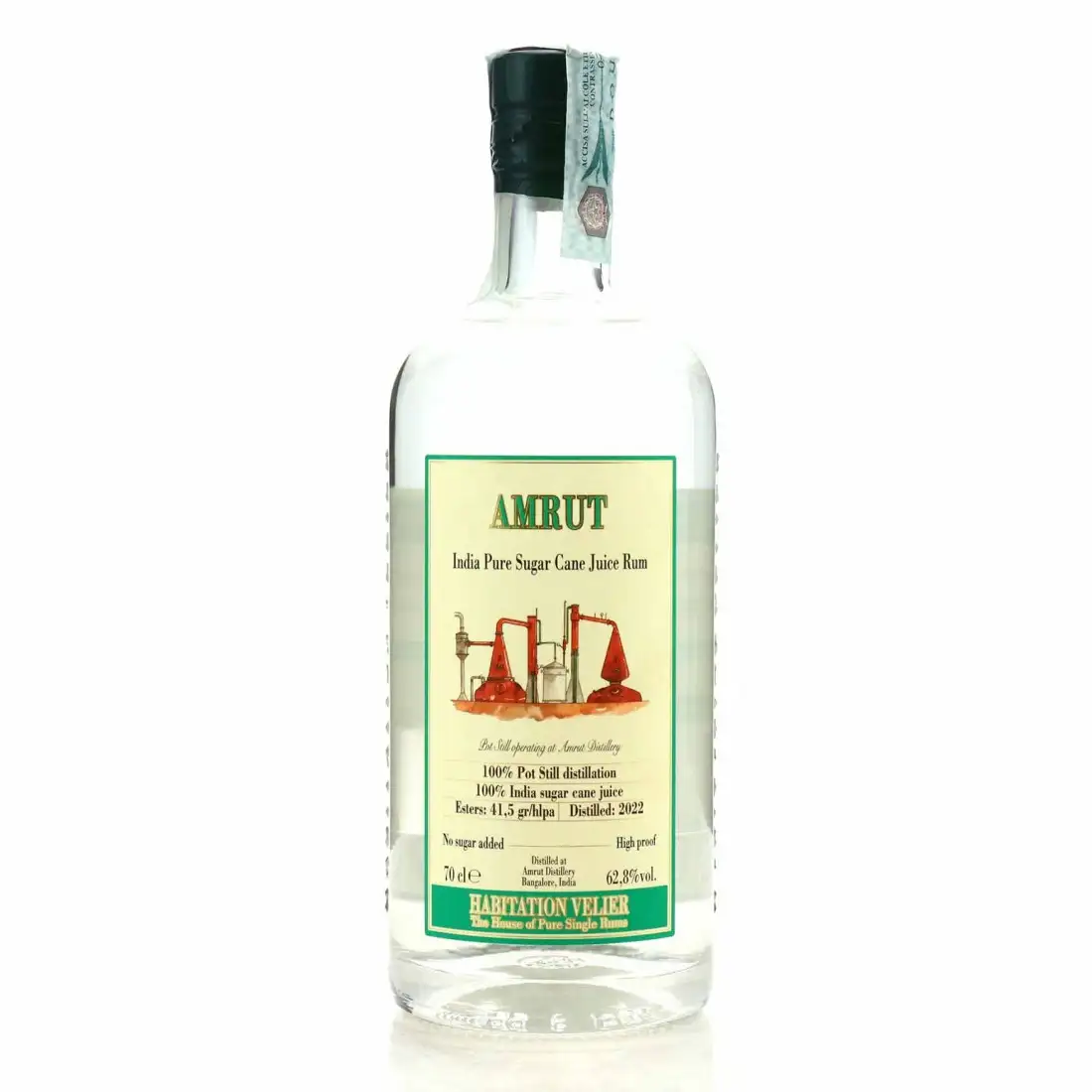 Bottle of Habitation Velier Amrut India Pure Sugar Cane Juice Rum 2022