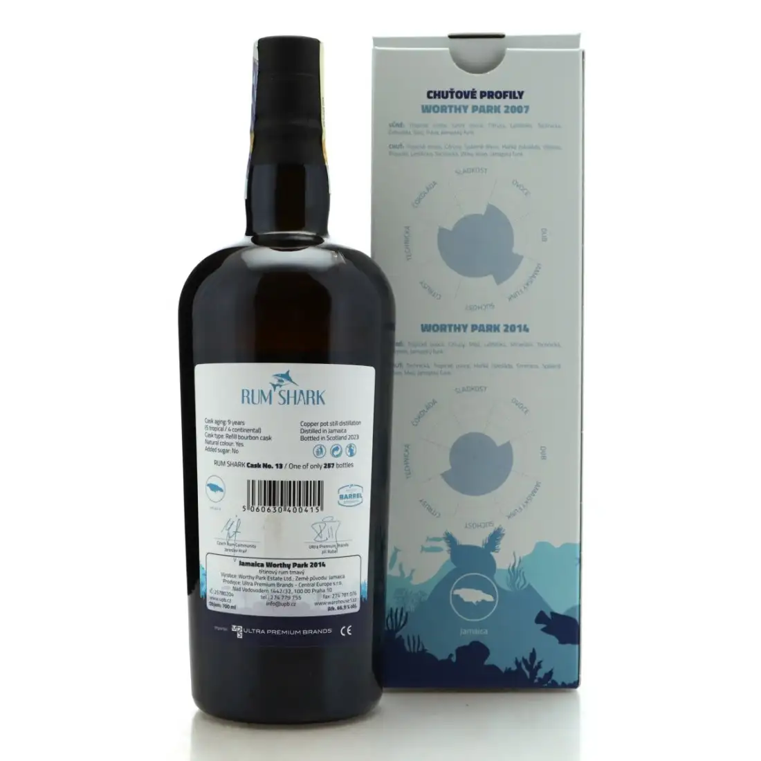 High resolution image of Rum Shark Worthy Park Jamaica Single Cask Selection 2014