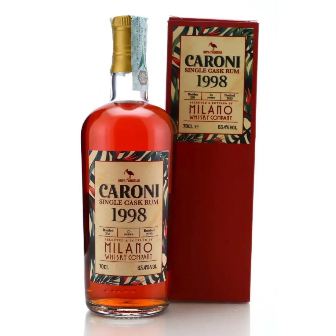 Bottle of Milano Whisky Company Caroni Single Cask Rum 1998