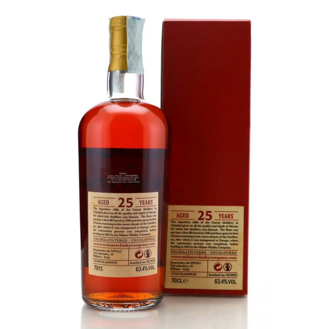 High resolution image of Milano Whisky Company Caroni Single Cask Rum 1998