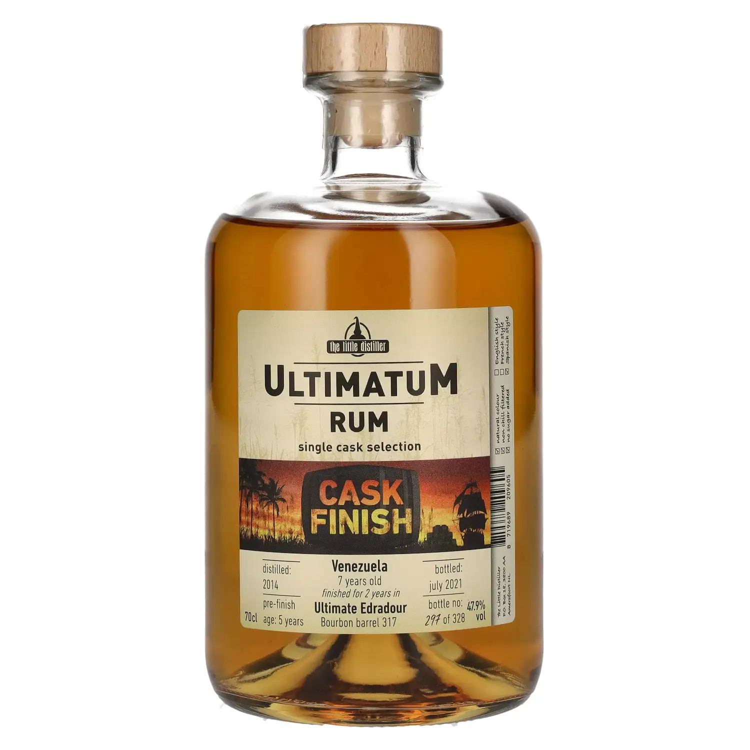 Bottle of The Little Distiller Ultimatum Rum Cask Finish (Ultimate Edradour) 2014