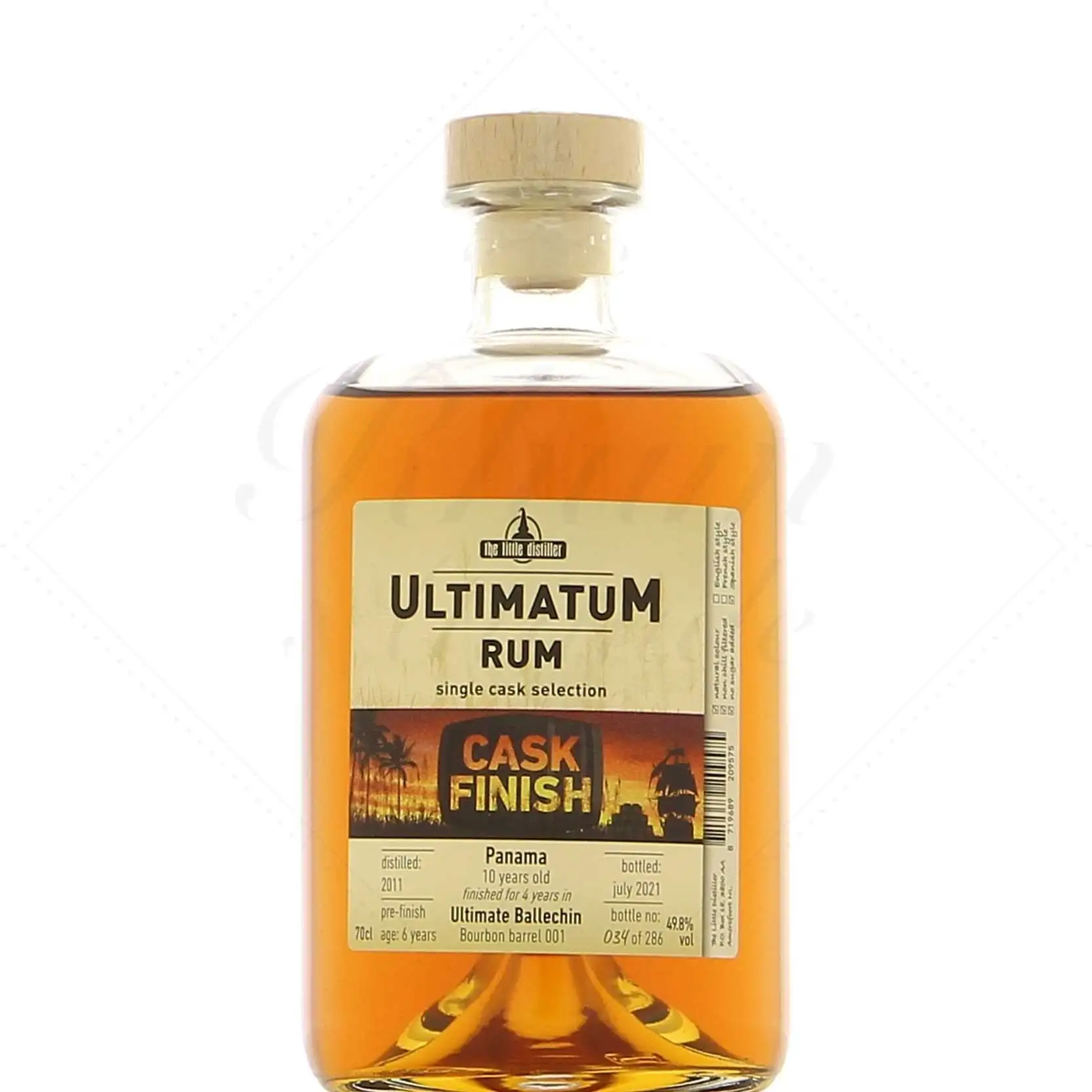 Bottle of The Little Distiller Ultimatum Rum Cask Finish (Ultimate Ballechin) 2011