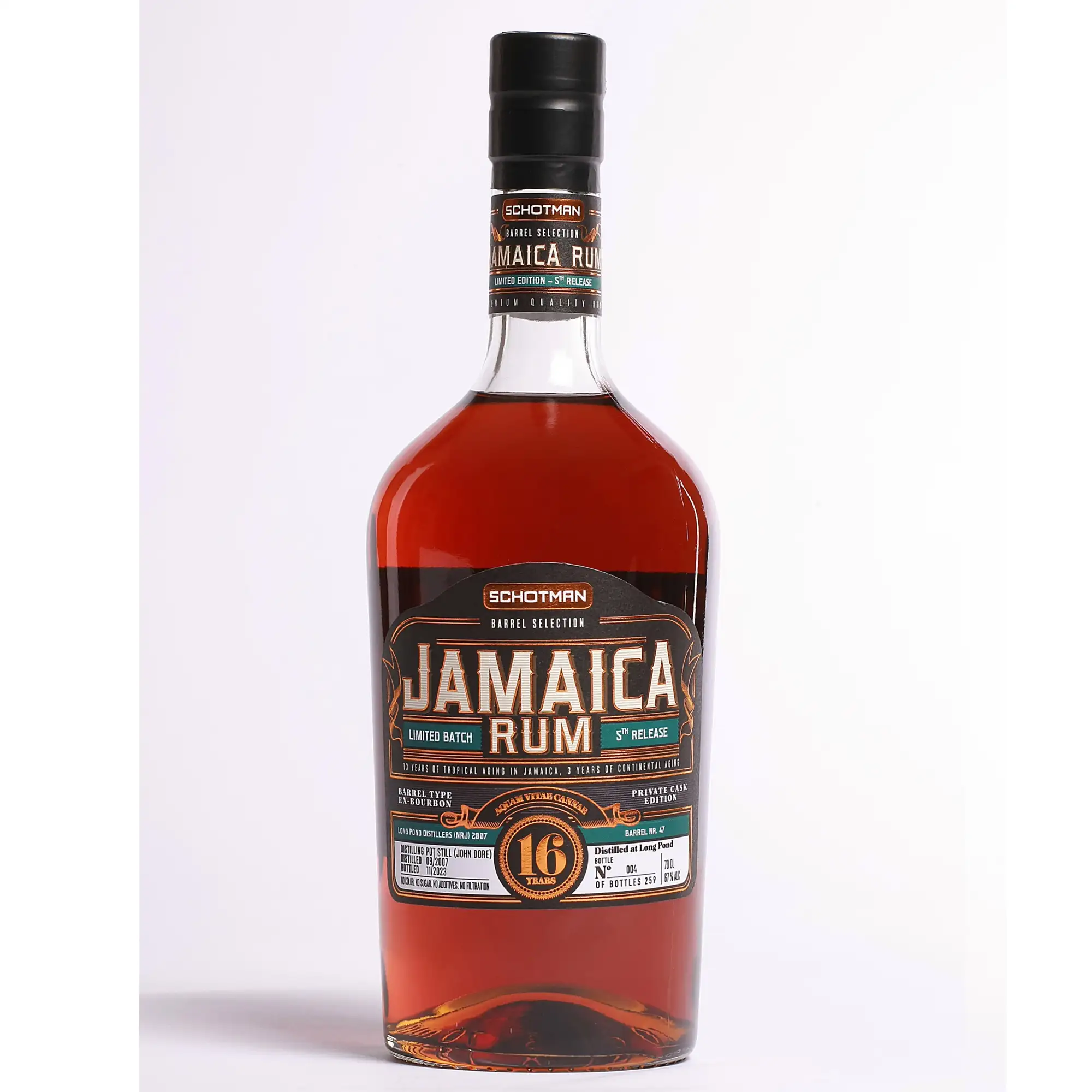 Bottle of Schotman’s Barrel Selection Long Pond Jamaica Rum Limited Batch (5th Release) ITP 2007