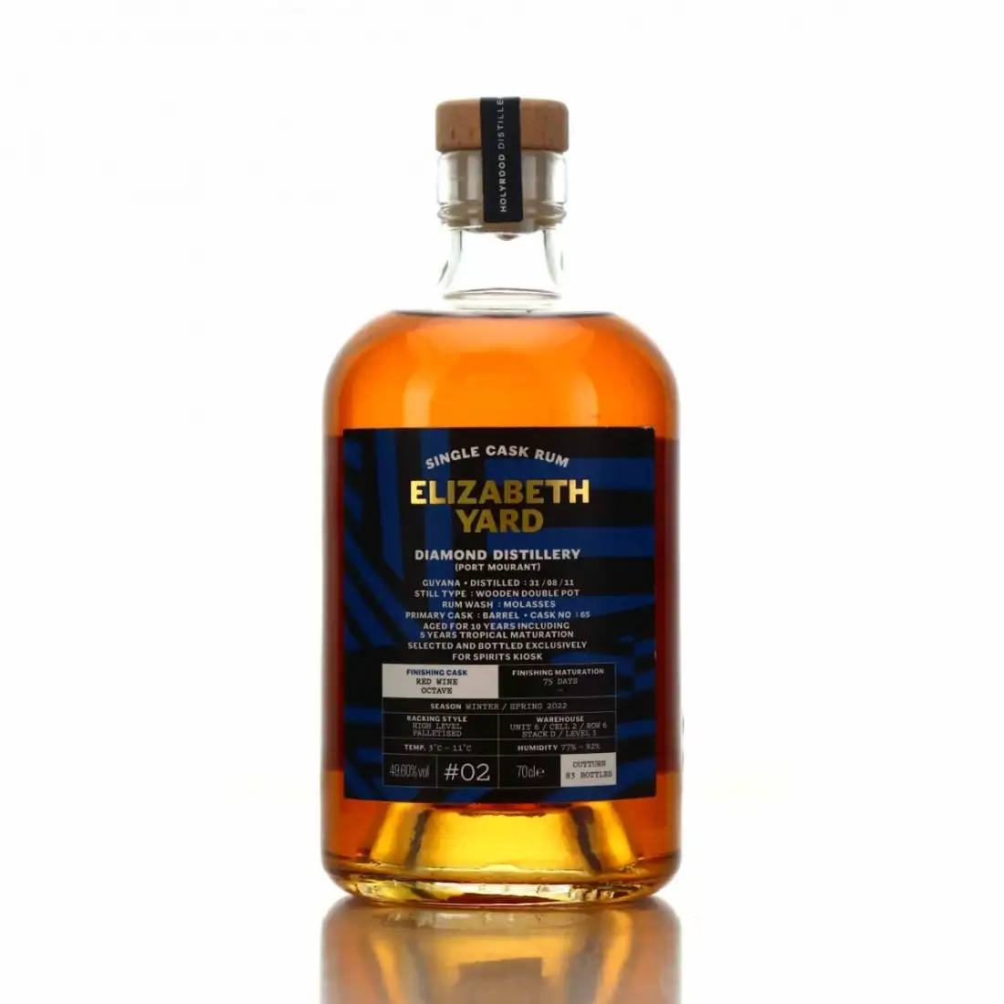 Bottle of Elizabeth Yard Diamond Single Cask Rum (Spirits Kiosk) 2011