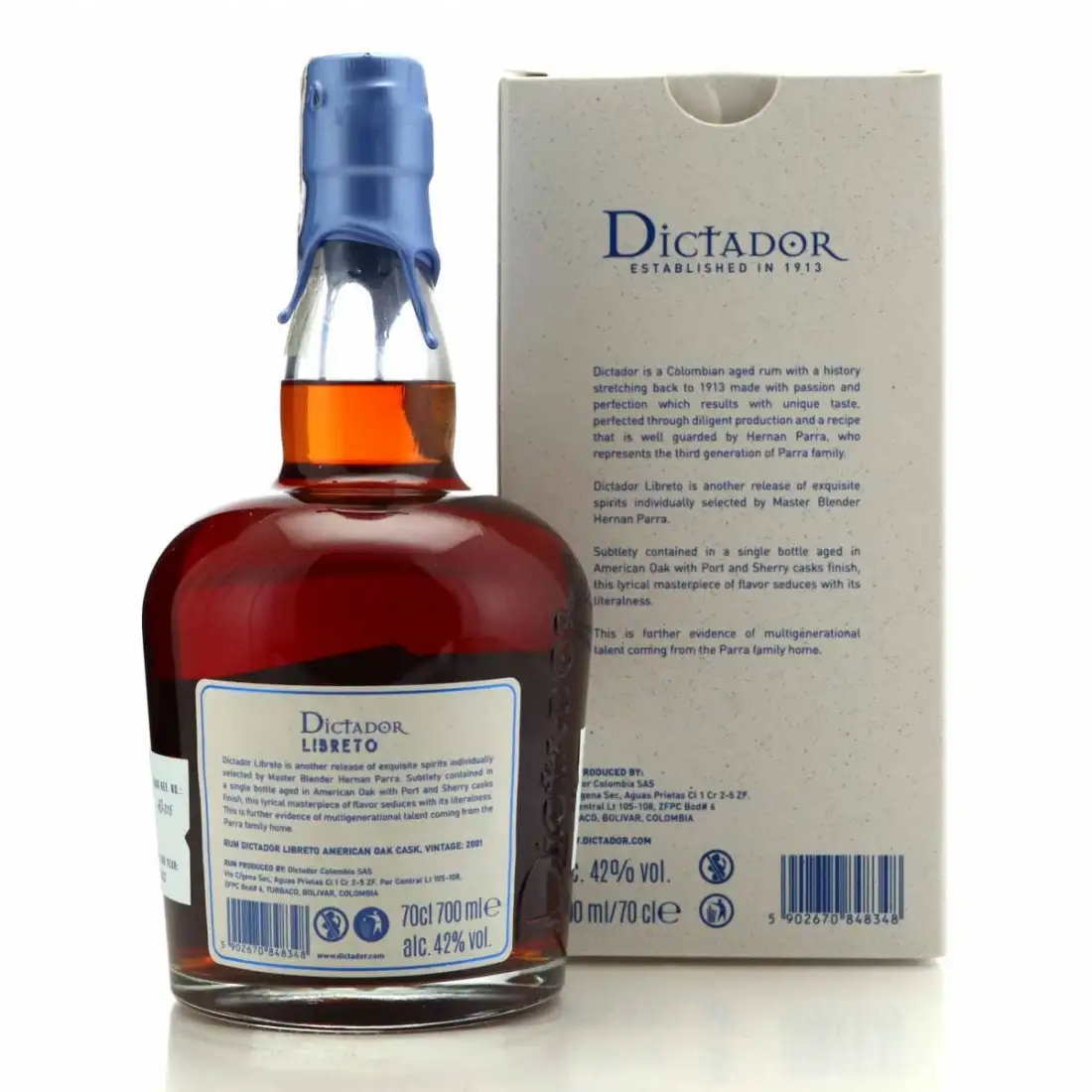 High resolution image of Dictador Libreto American Oak 2001