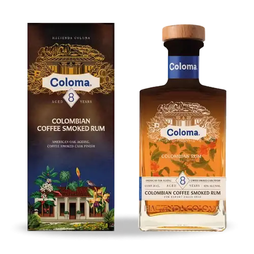 Bottle of Hacienda Coloma Coloma Colombien Coffee Smoked Rum