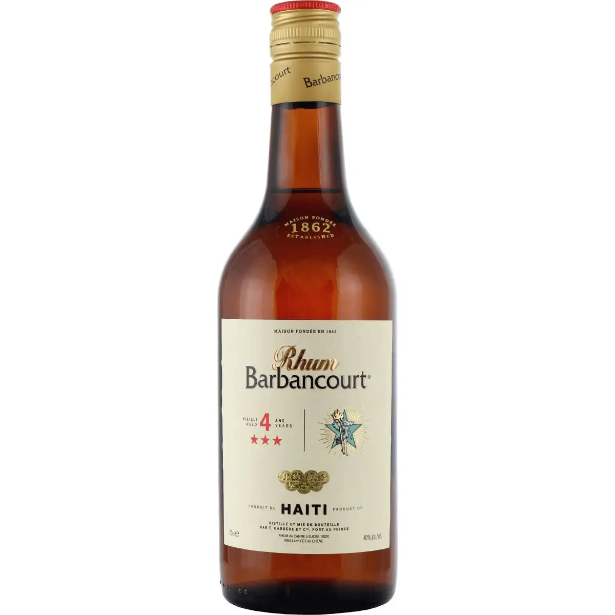 Bottle of Barbancourt 3 Stars 4 Years