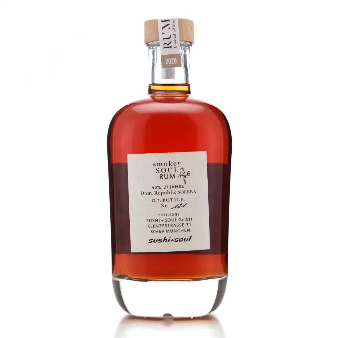 High resolution image of Sushi + Soul Smokey Soul Rum Solera 2020