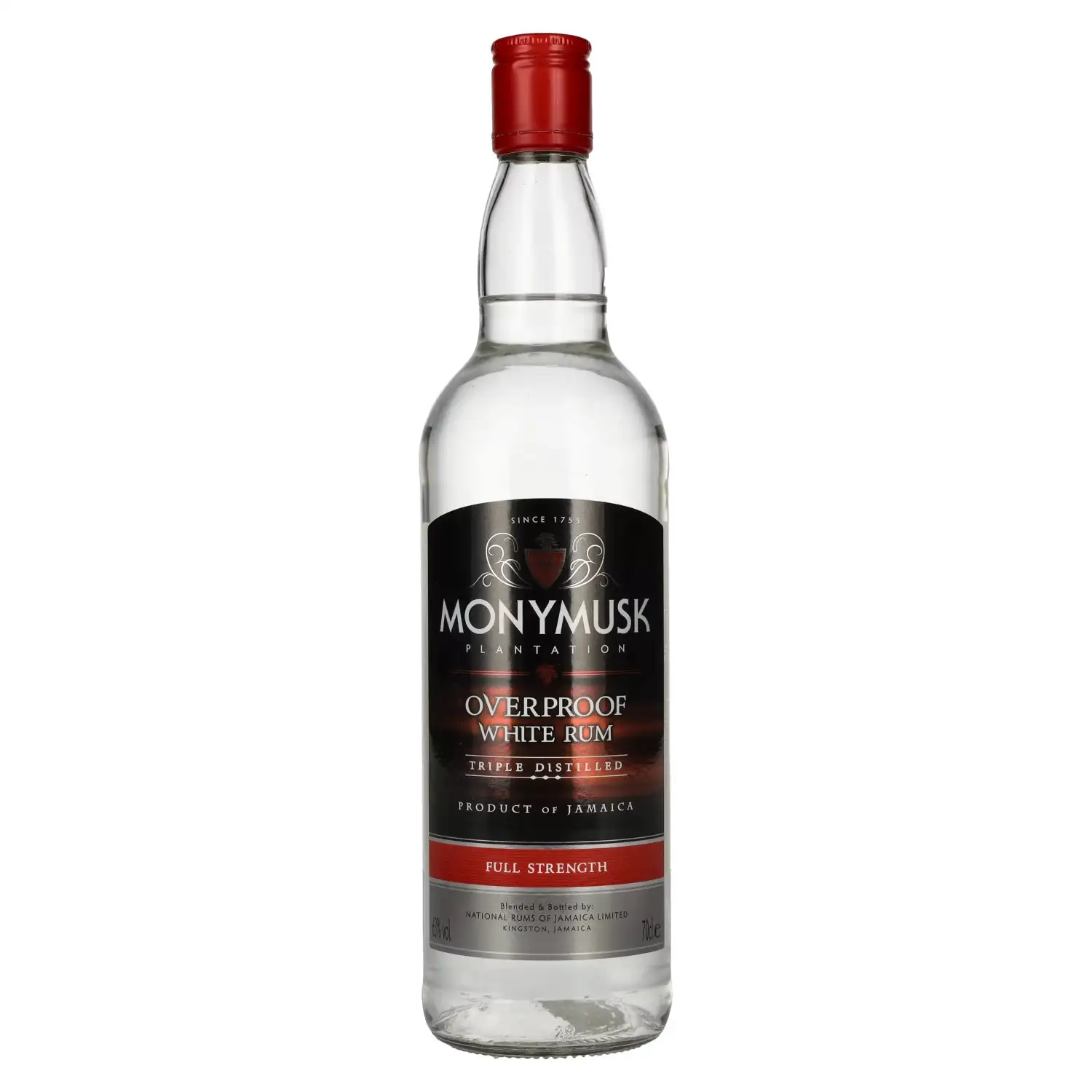 Bottle of Clarendon Monymusk Plantation White Overproof Rum