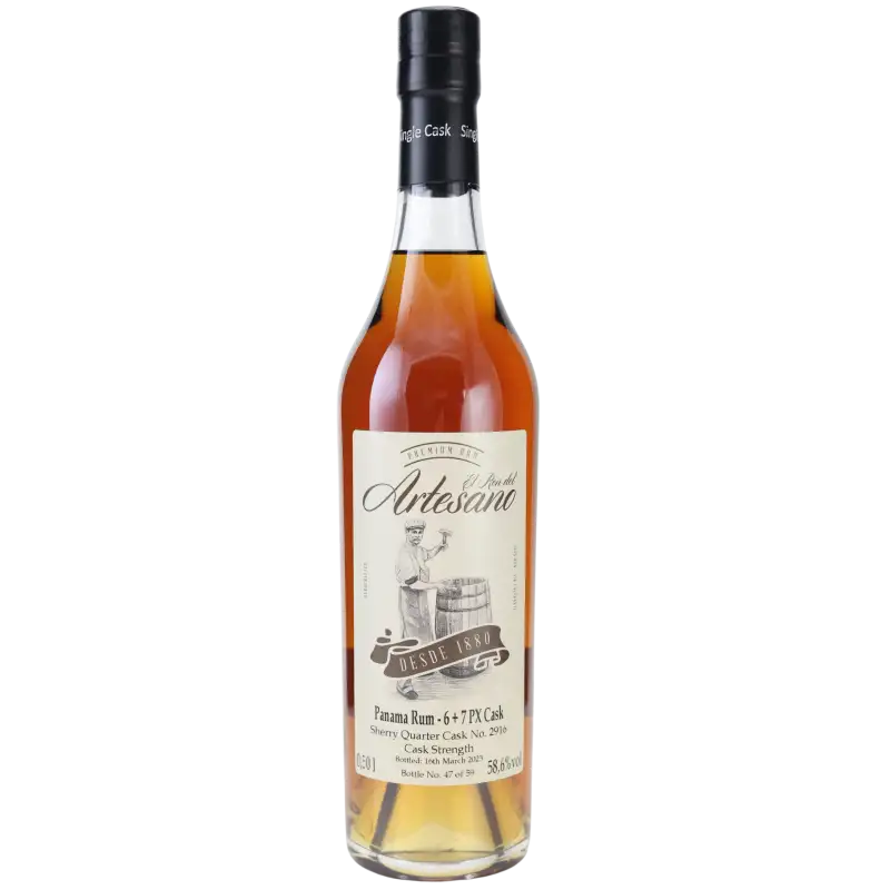 Bottle of El Ron del Artesano Panama Rum - 6 + 7 PX Cask 2010
