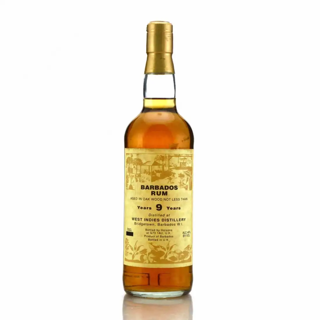 Bottle of Holsons Barbados Rum
