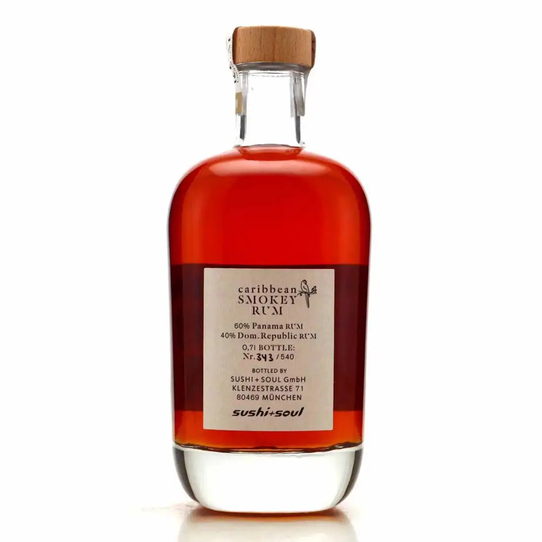 High resolution image of Sushi + Soul Smokey Soul Rum (Laphroaig Merlot Bourbon Barrel Finish) 2019