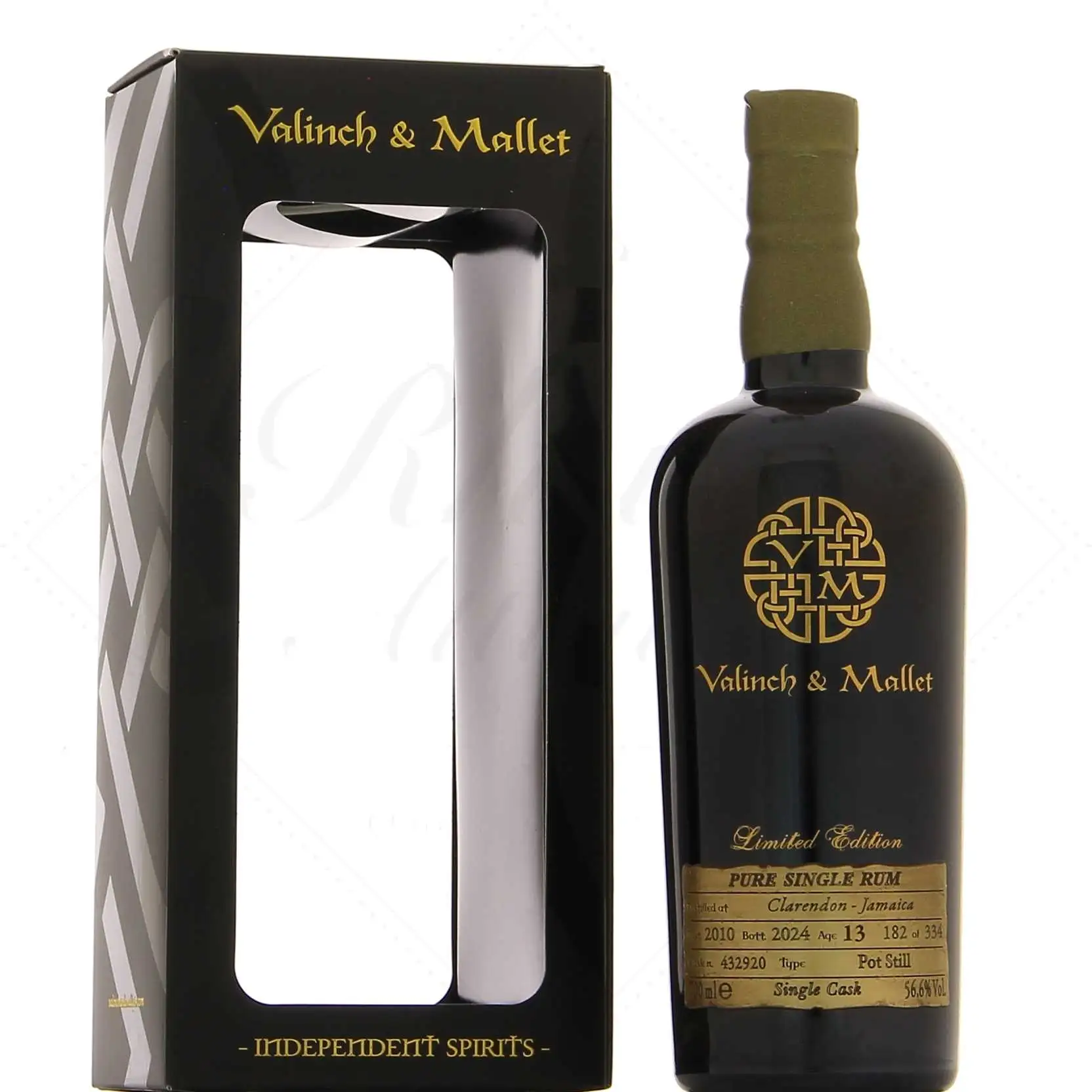 Bottle of Valinch & Mallet Clarendon Pure Single Rum 2010