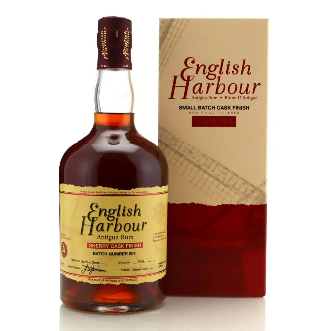 Bottle of The Antigua Distillery English Harbour Sherry Cask Finish (Batch 004) 2017