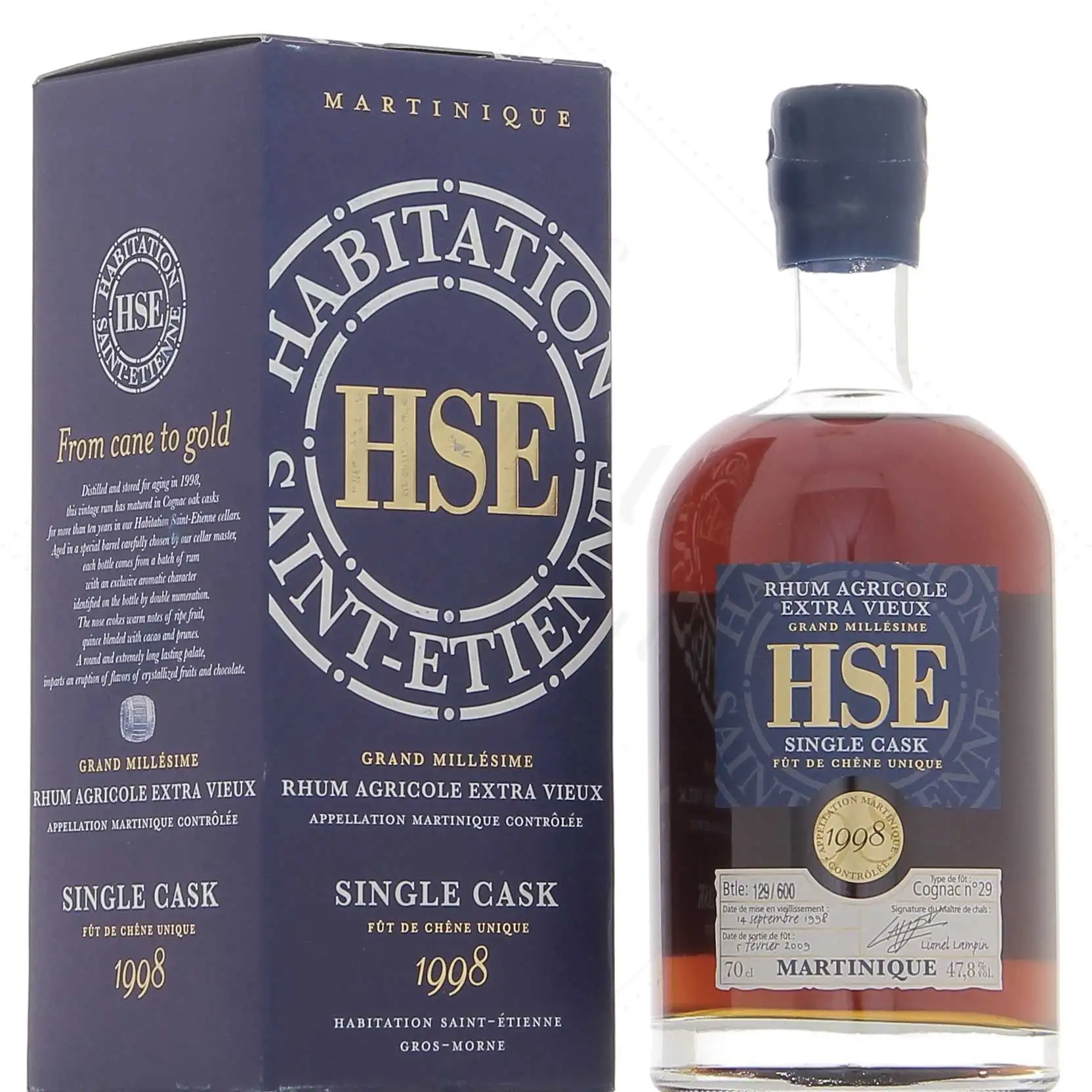 Bottle of HSE Single Cask 1998
