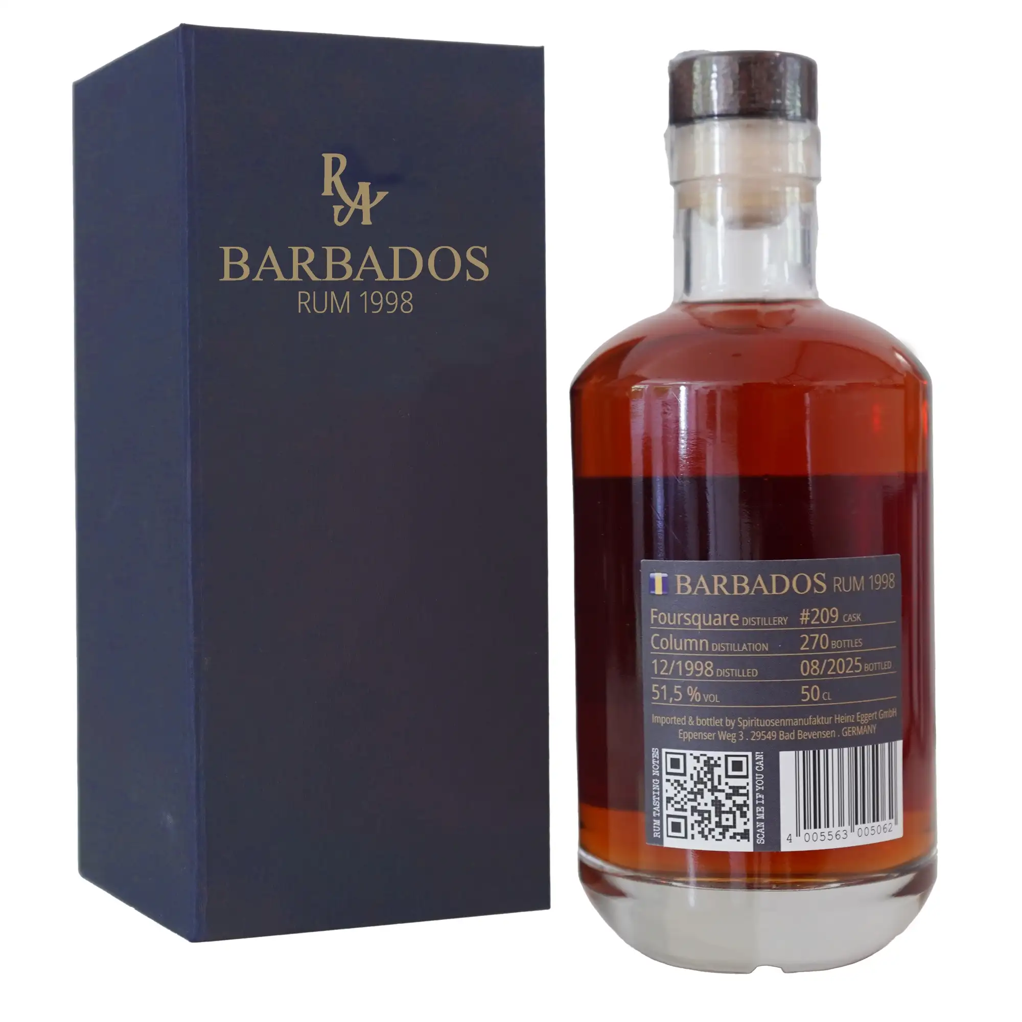 High resolution image of Foursquare RA Barbados Rum 1998