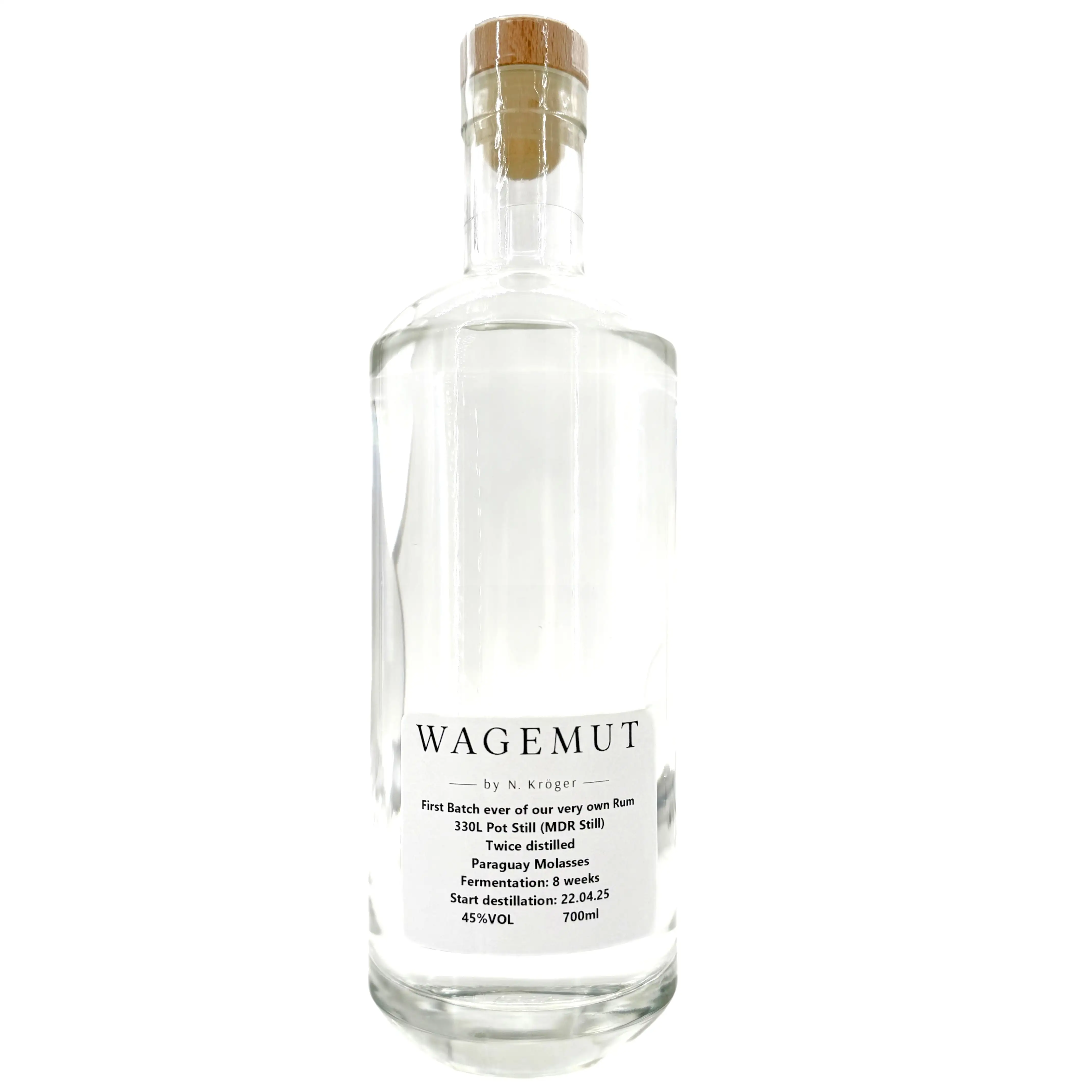 Bottle of N. Kröger Wagemut First Batch ever of our very own Rum