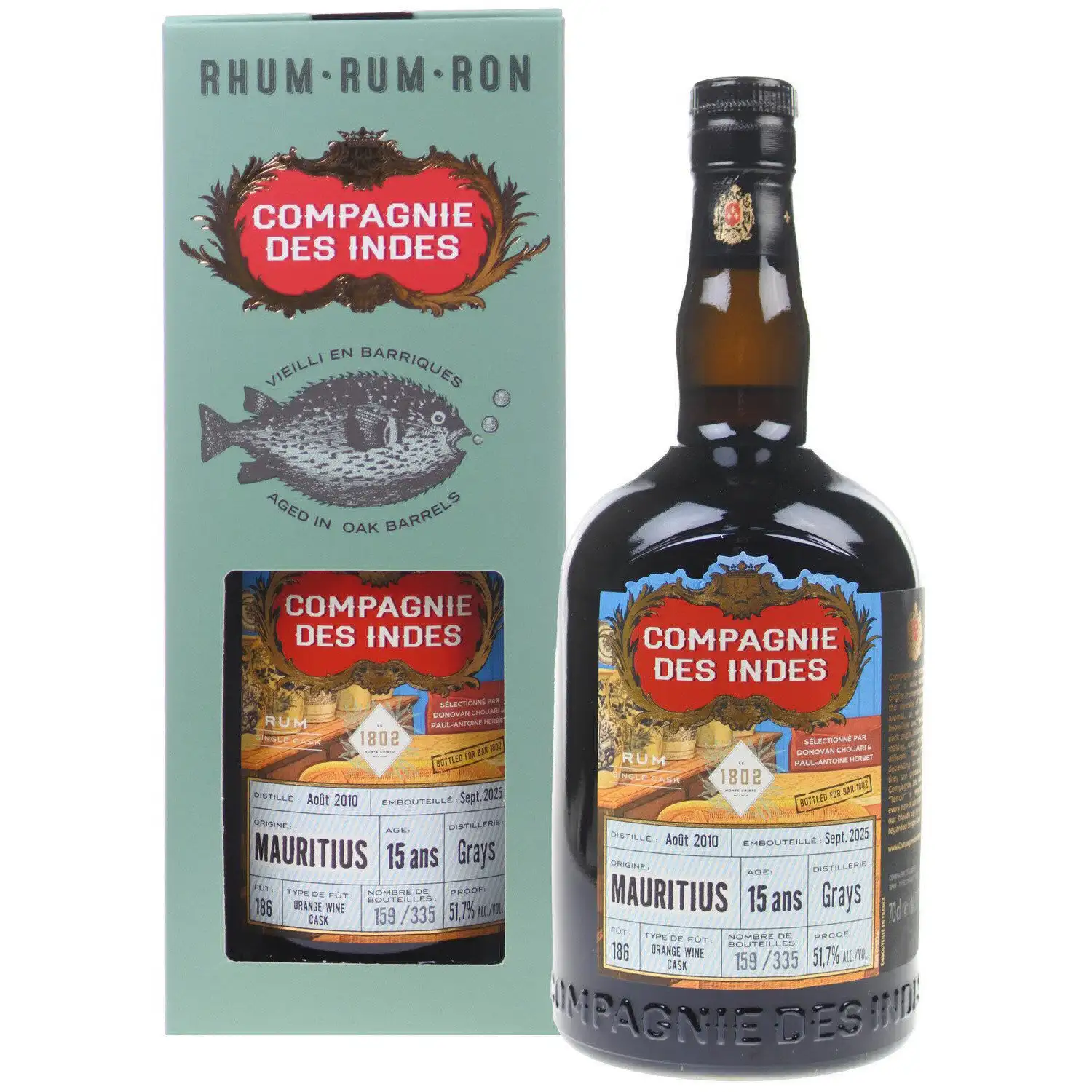 Bottle of CDI Grays Mauritius (Bar 1802) 2010