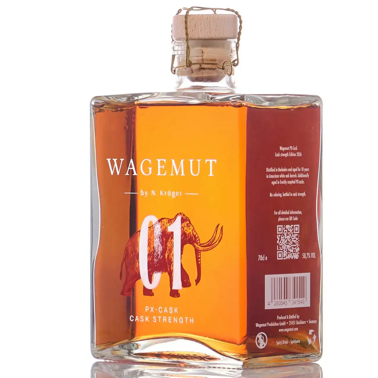 N. Kröger Foursquare Wagemut PX-Cask Cask Strength (O1 Edition 2026) 70cl bottle — view 2
