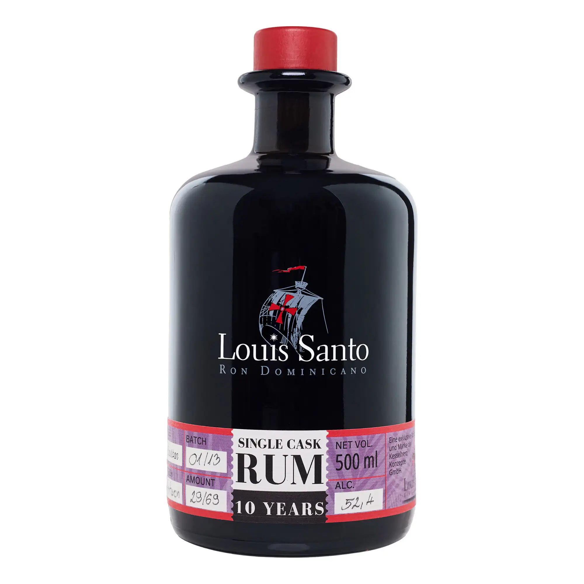 Bottle of Kesselherz Louis Santo Single Cask Rum