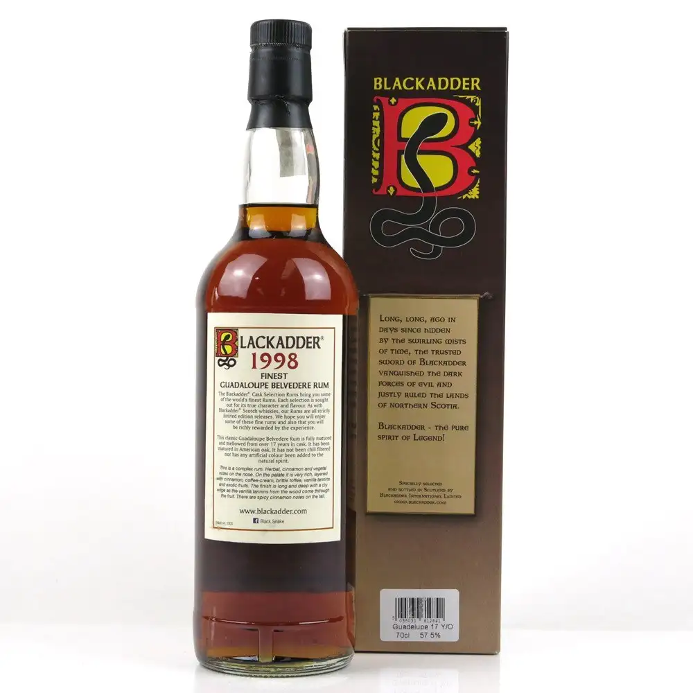 Hochauflösendes Bild von Blackadder Bellevue Raw Cask Rum Belvedere 1998